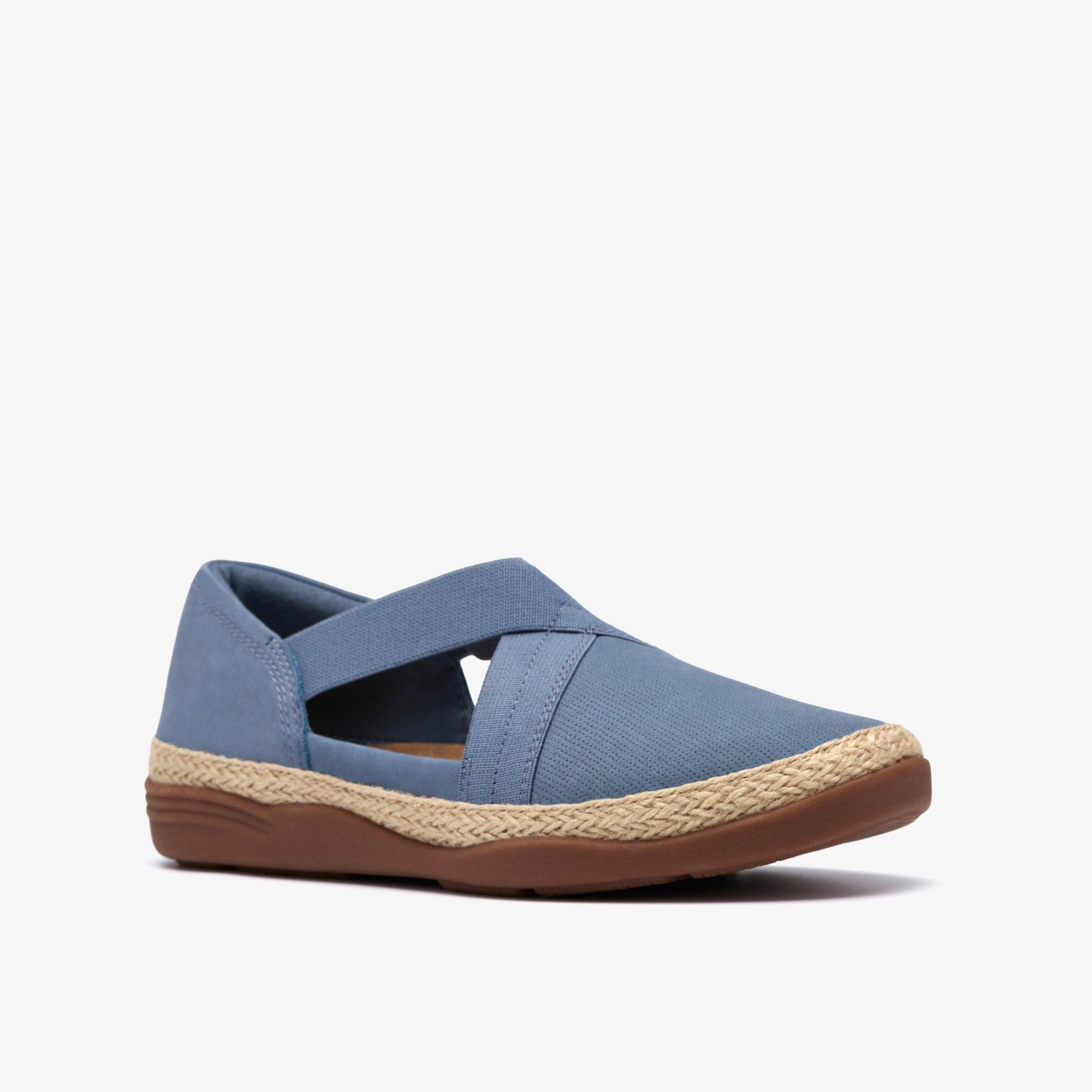 Elaina Dusk Denim Blue Nubuck Slip Ons, view 4 of 6