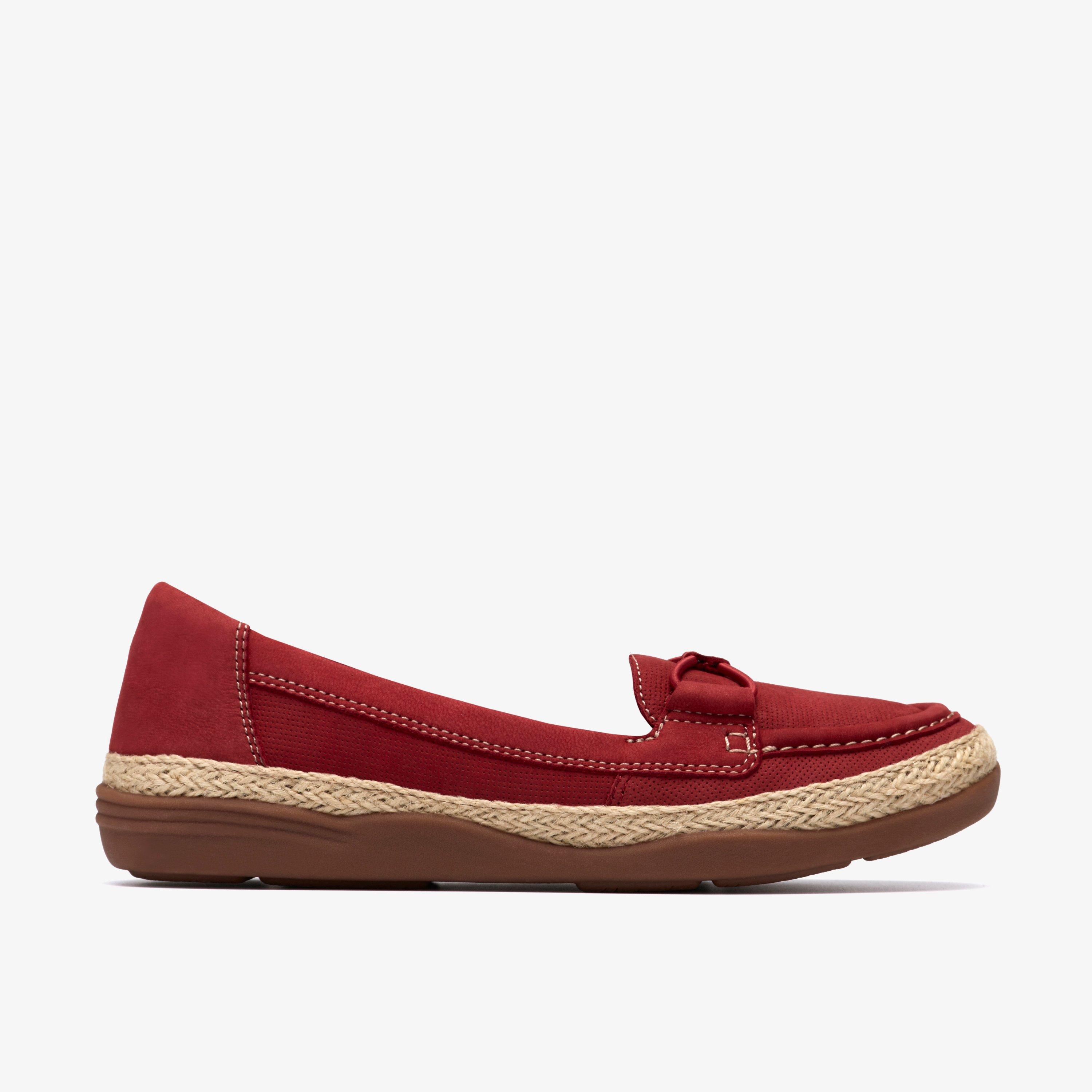Elaina Milly Red Nubuck Slip Ons Loafers, view 1 of 6