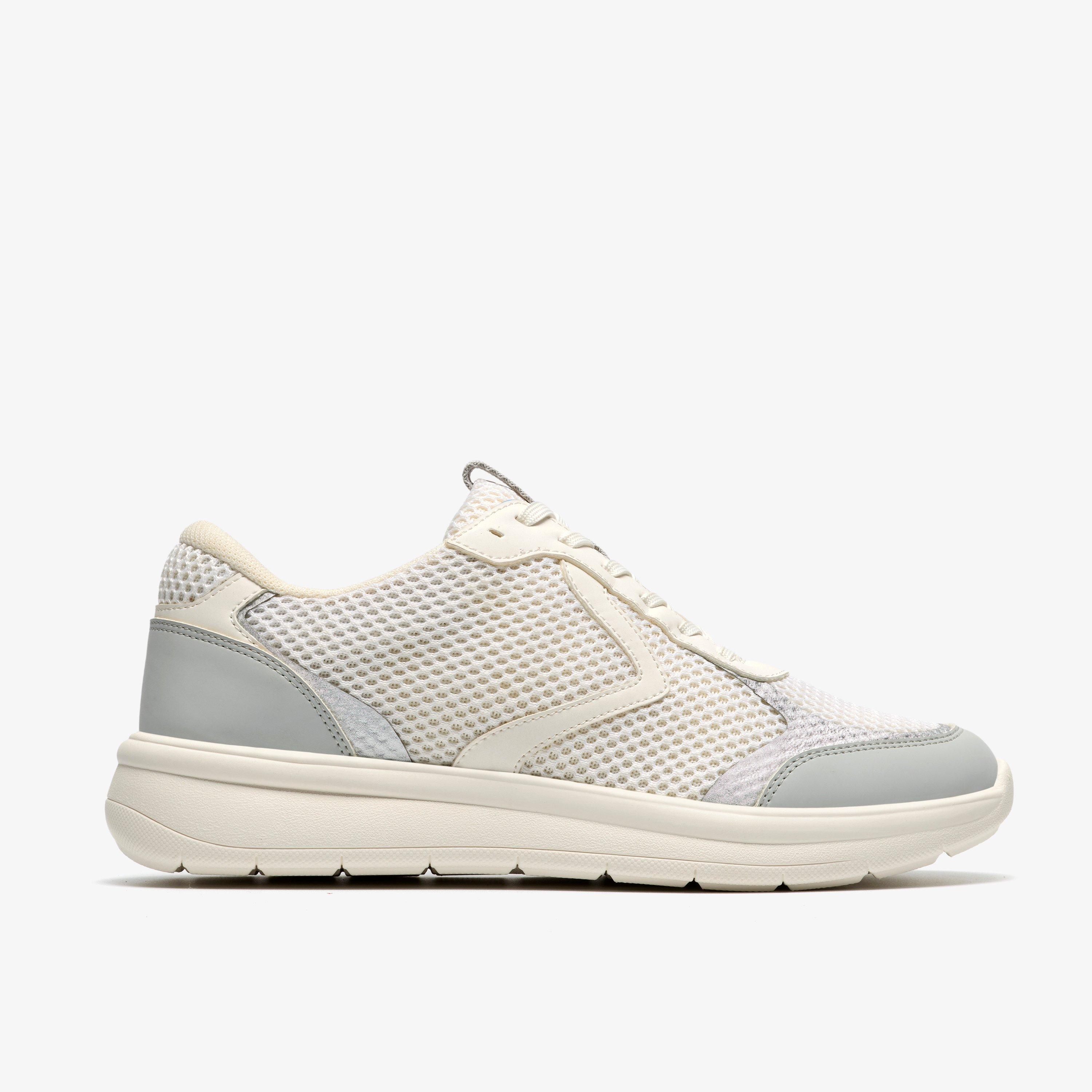 Ezrinn Tie White/Grey Trainers, view 1 of 6