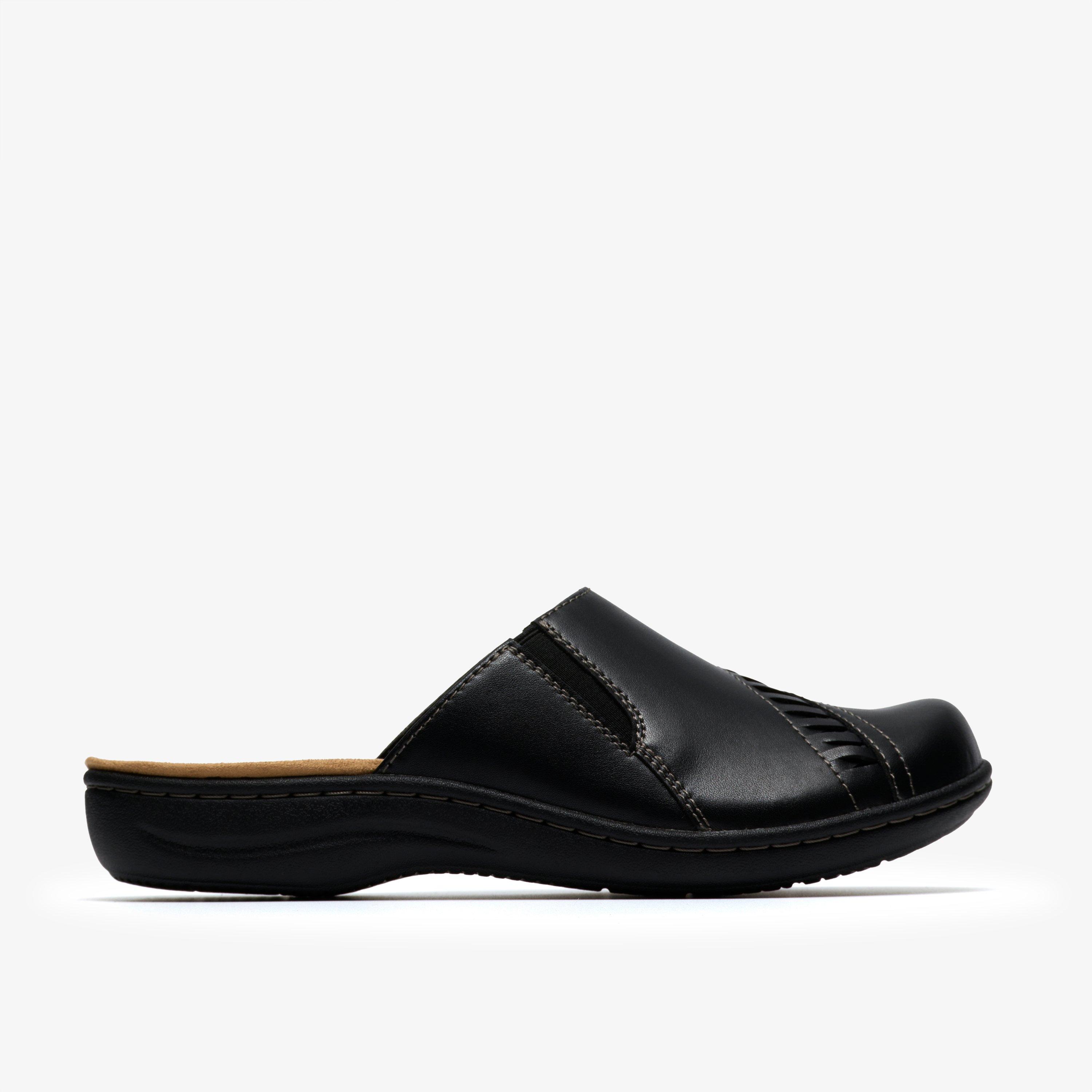 Laurieann Lux Black Leather Clogs & Mules, view 1 of 6