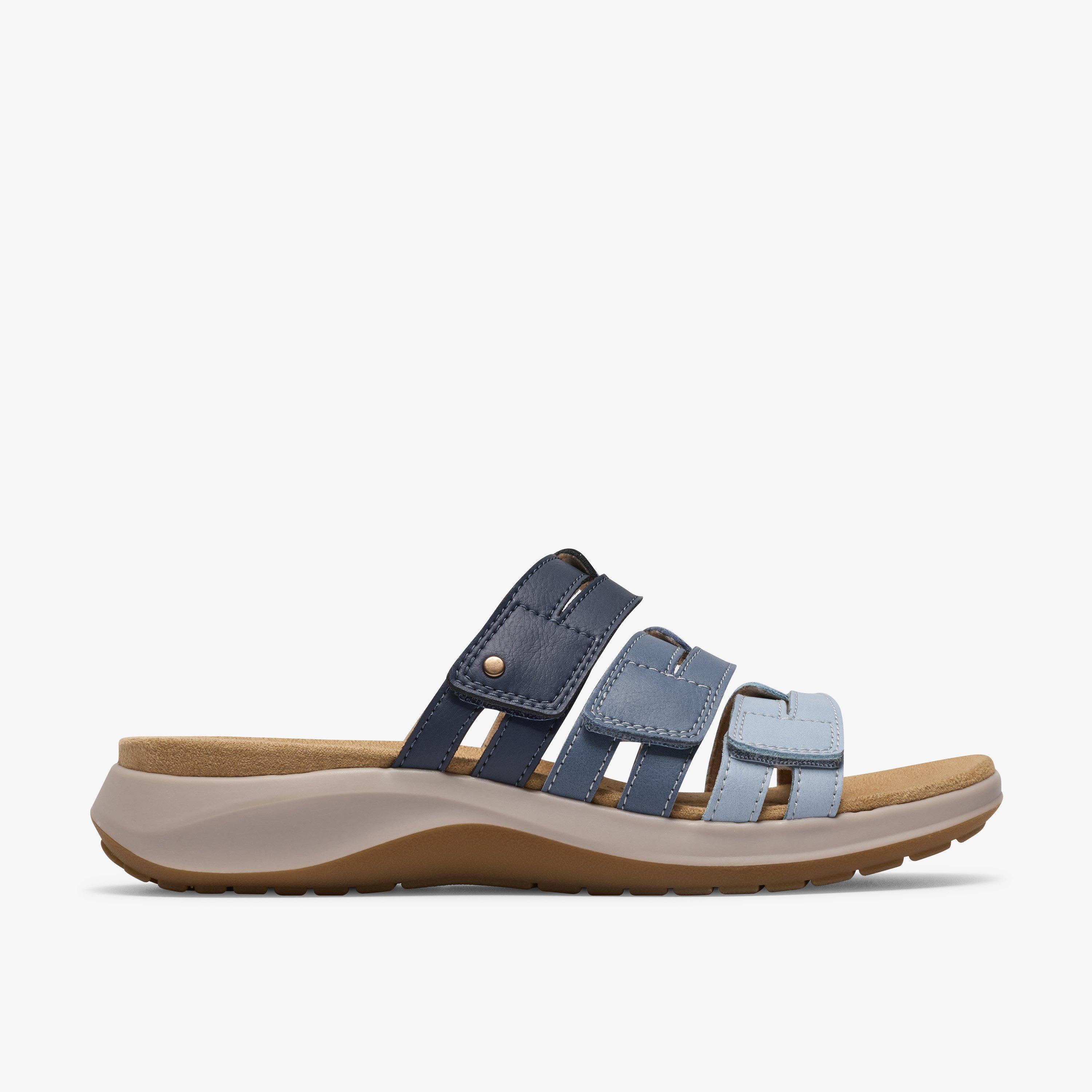 Maelynn Abby Blue Combination Flat Sandals, view 1 of 7