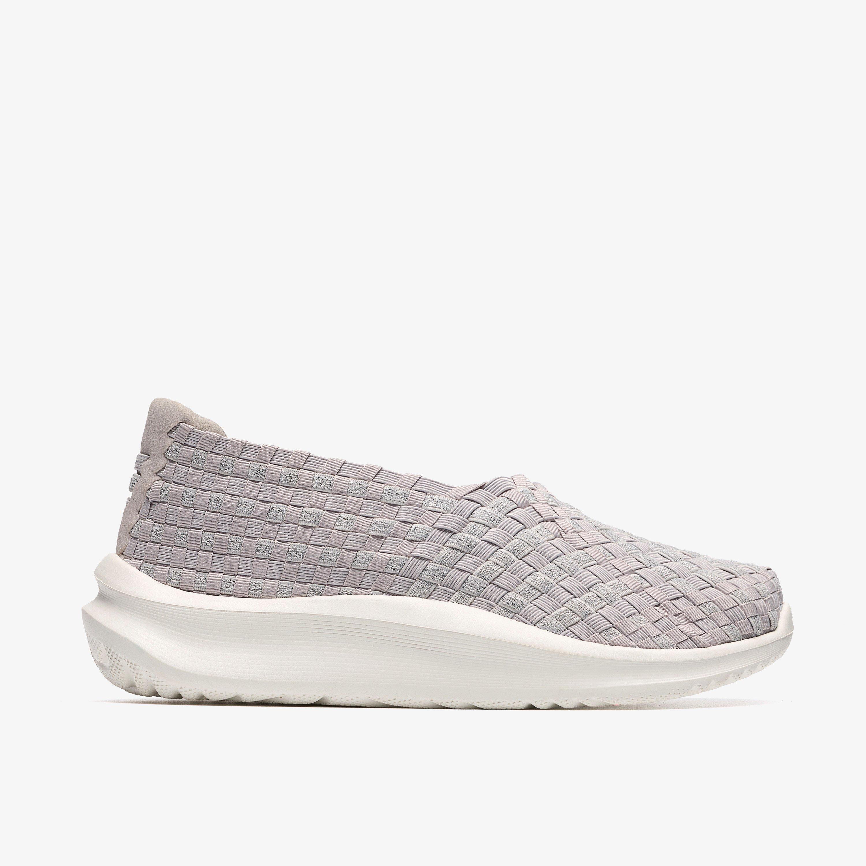 Solevana Weave Pale Grey Slip Ons, view 1 of 6