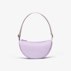 Leather Crescent Crossbody Bag  — Purple 1
