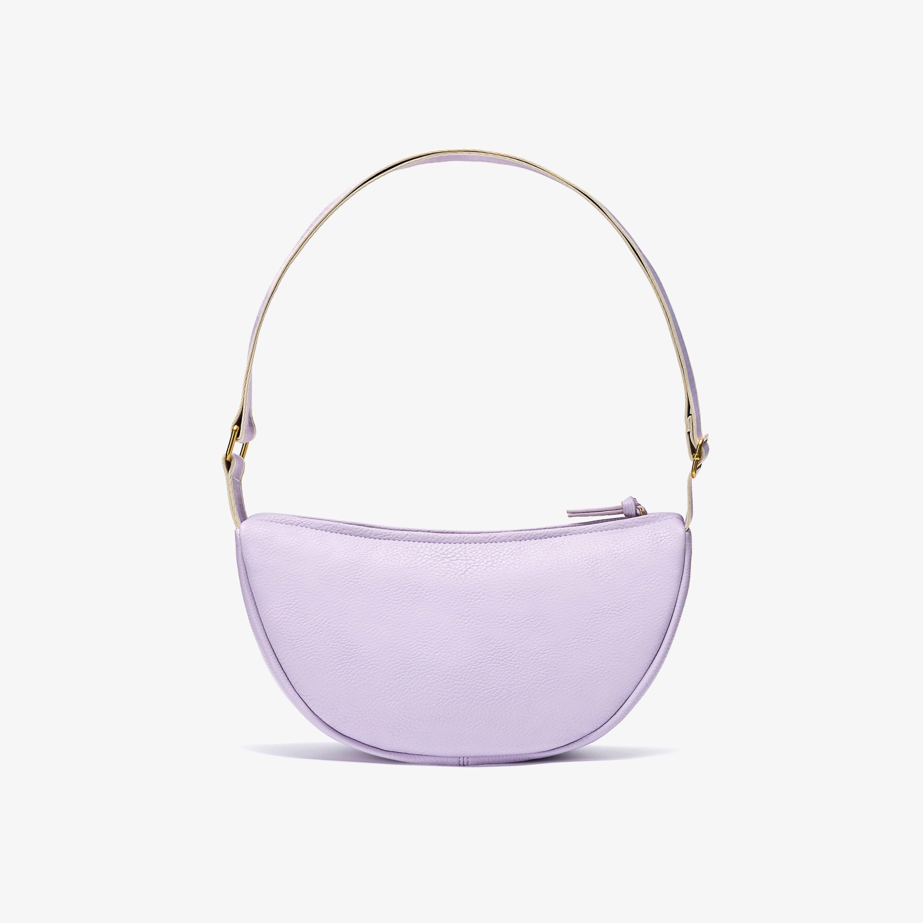 Leather Crescent Crossbody Bag  — Purple (alternate view)