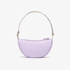 Leather Crescent Crossbody Bag  — Purple 2