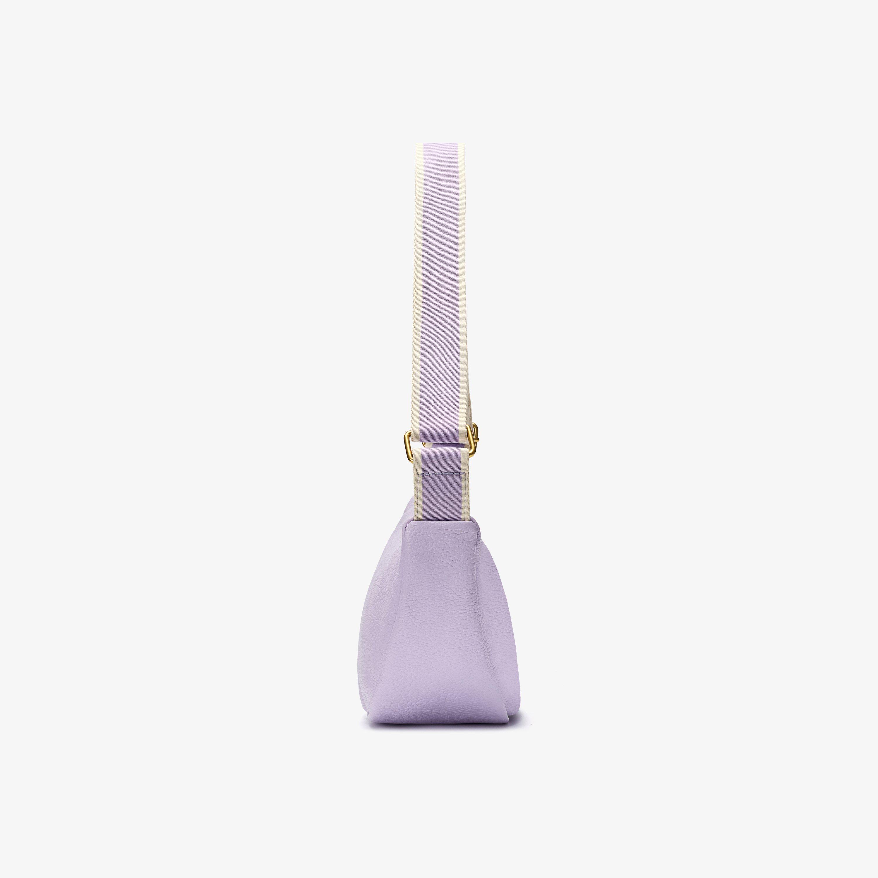 Leather Crescent Crossbody Bag  — Purple