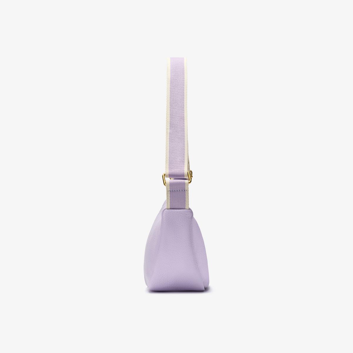 Leather Crescent Crossbody Bag  — Purple