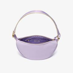 Leather Crescent Crossbody Bag  — Purple 4
