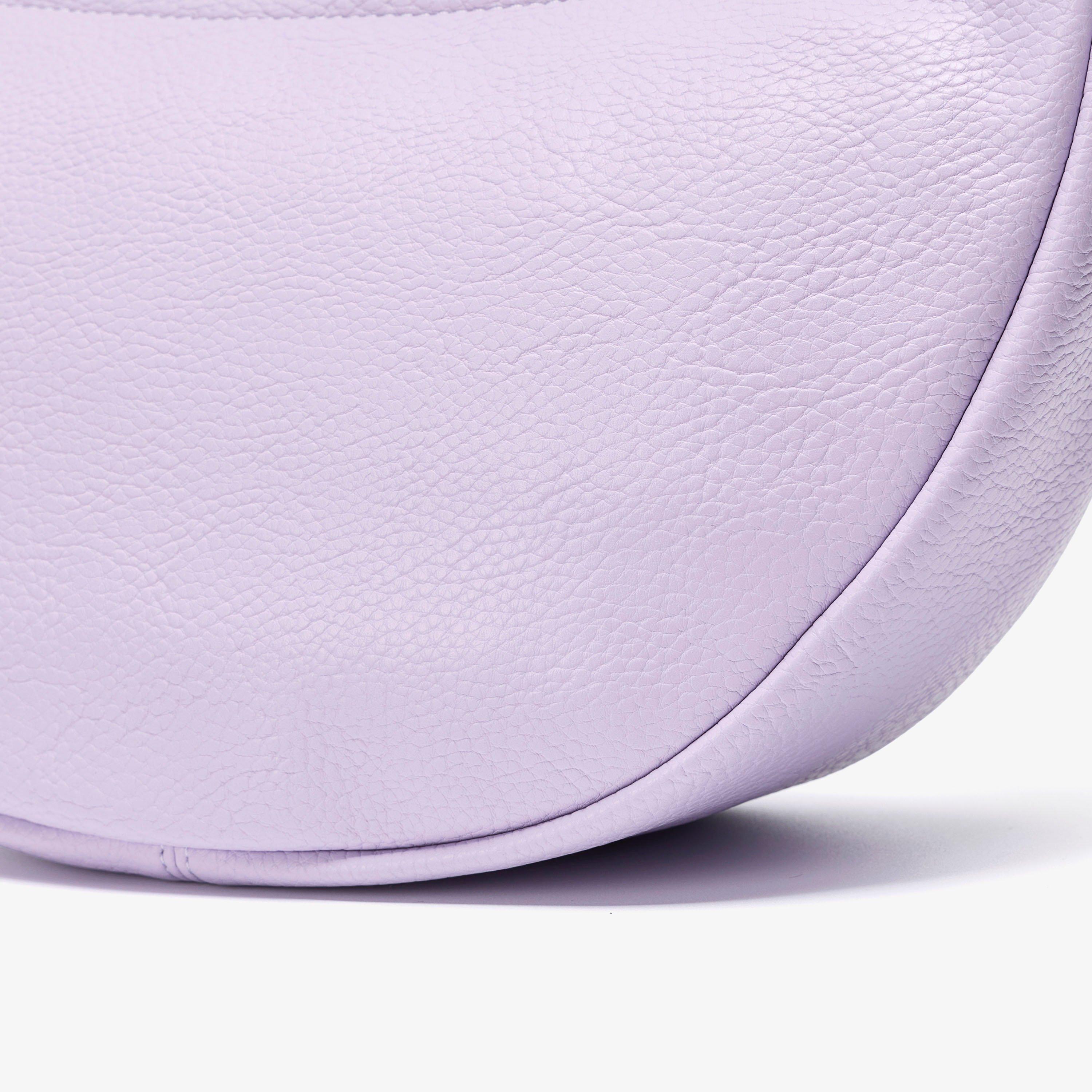 Leather Crescent Crossbody Bag  — Purple