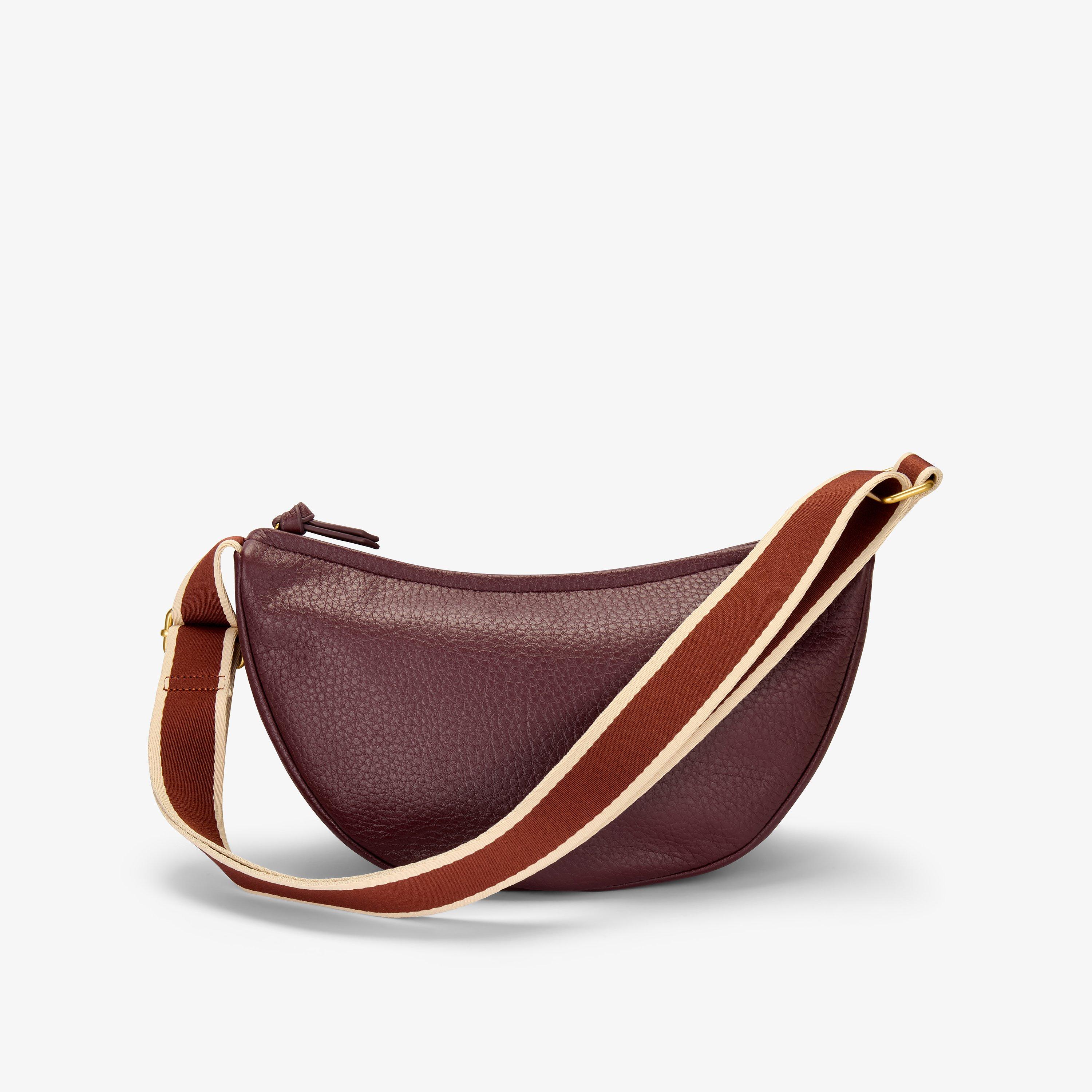 Leather Crescent Crossbody Bag  — Red (alternate view)