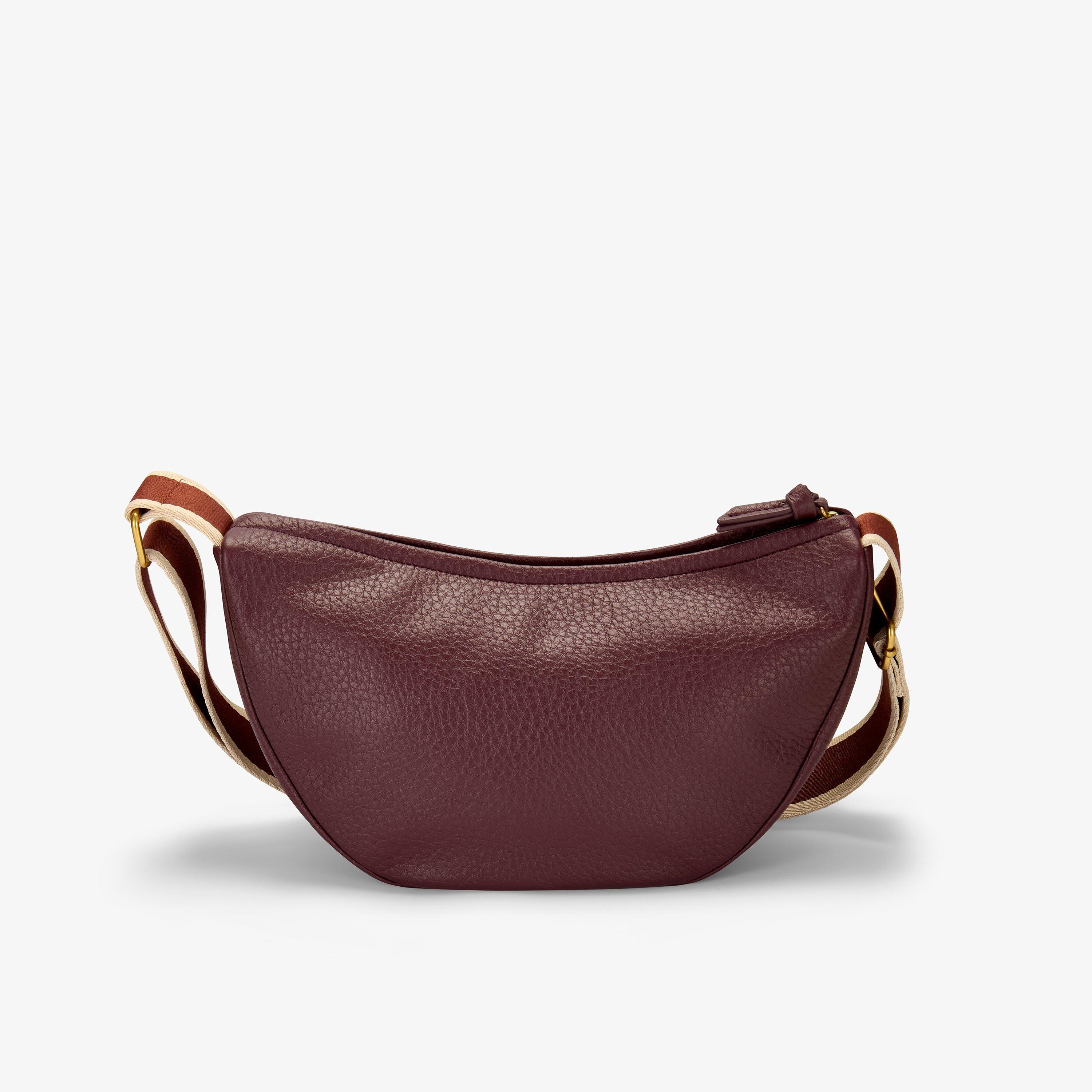 Leather Crescent Crossbody Bag  — Red