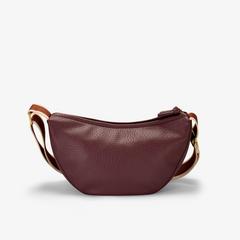 Leather Crescent Crossbody Bag  — Red 3