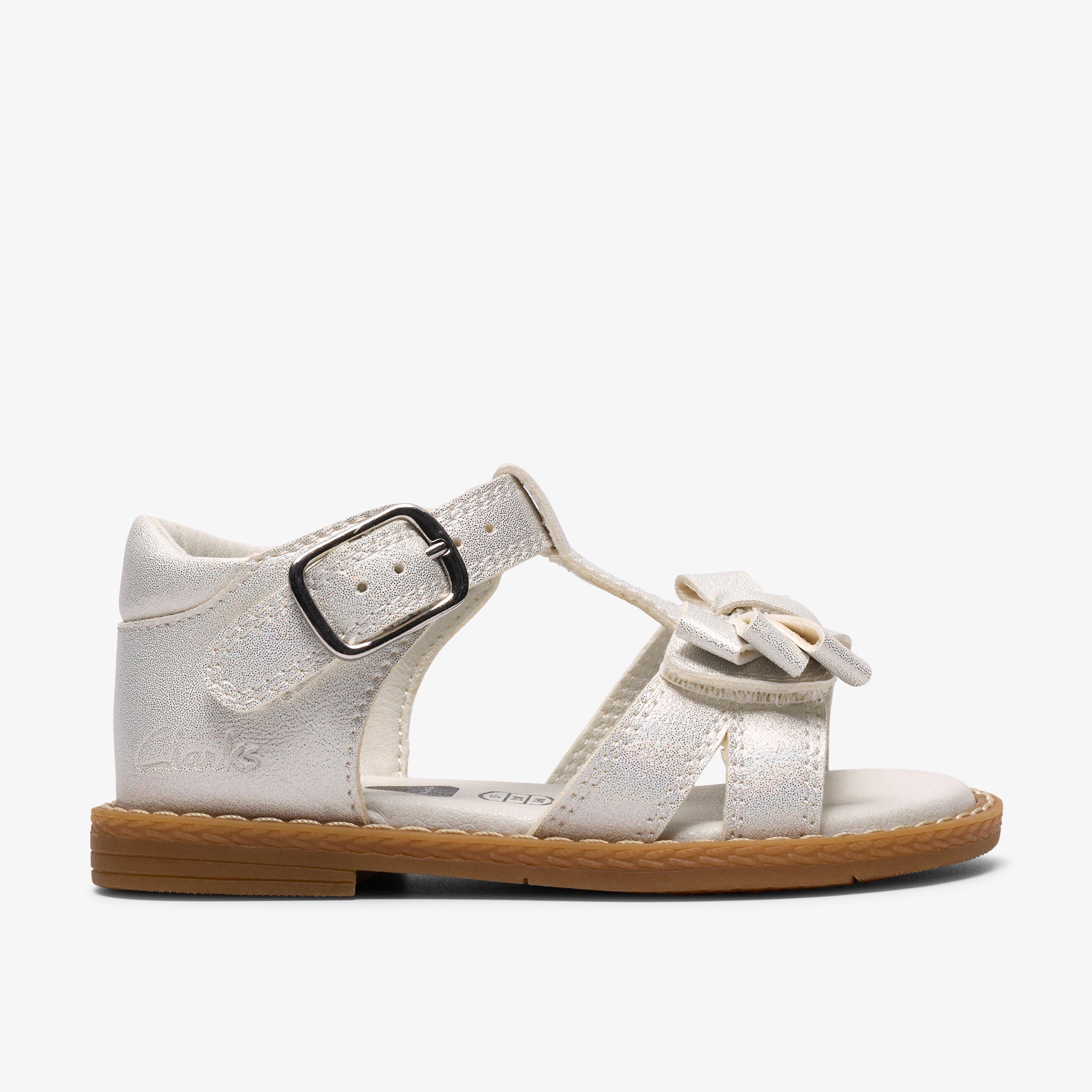 Luana Bow Toddler Weiß Flache Sandalen Sandalen mit T-Steg, view 1 of 6