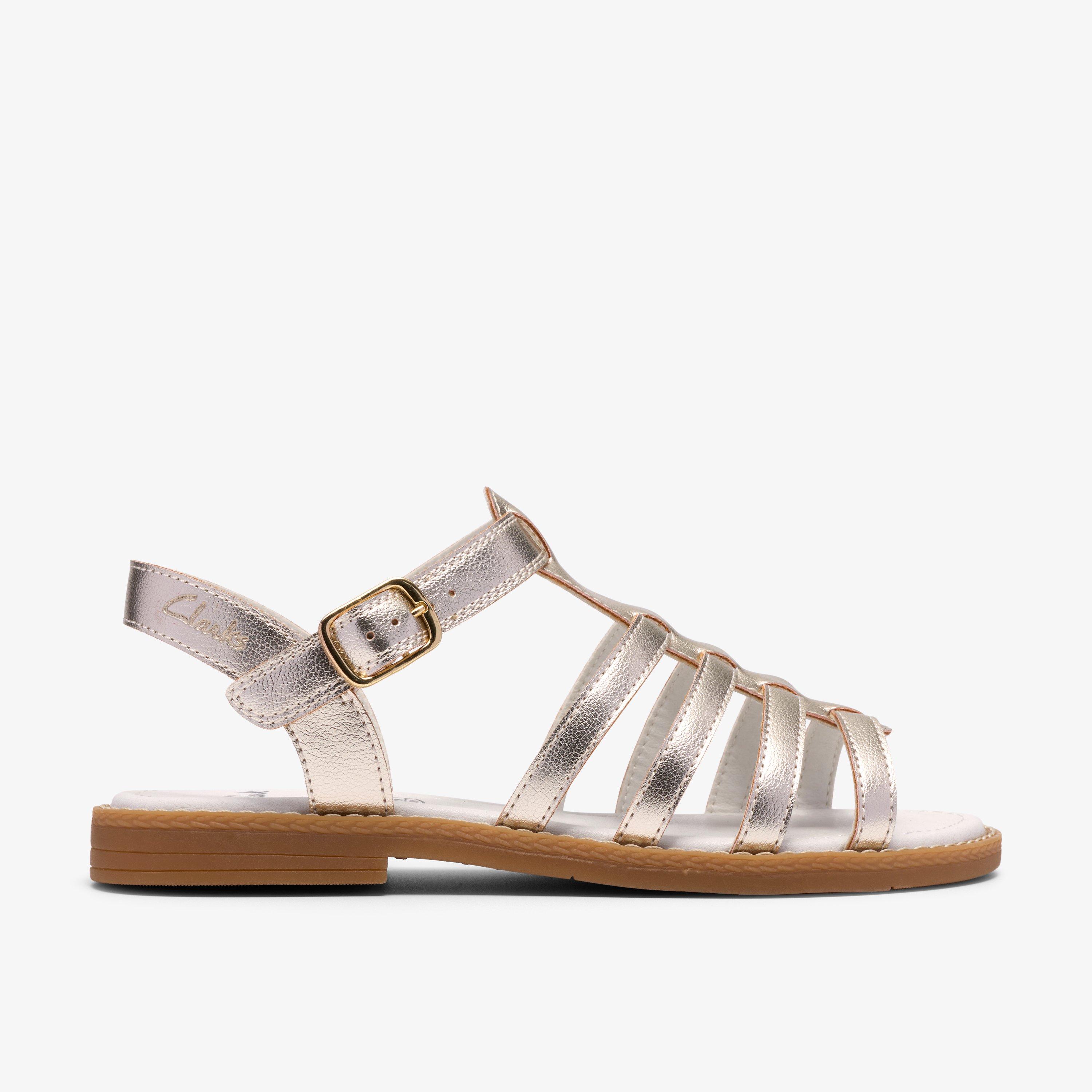 Luana Hope Kid Champagnerbeige Flache Sandalen Sandalen mit T-Steg, view 1 of 6