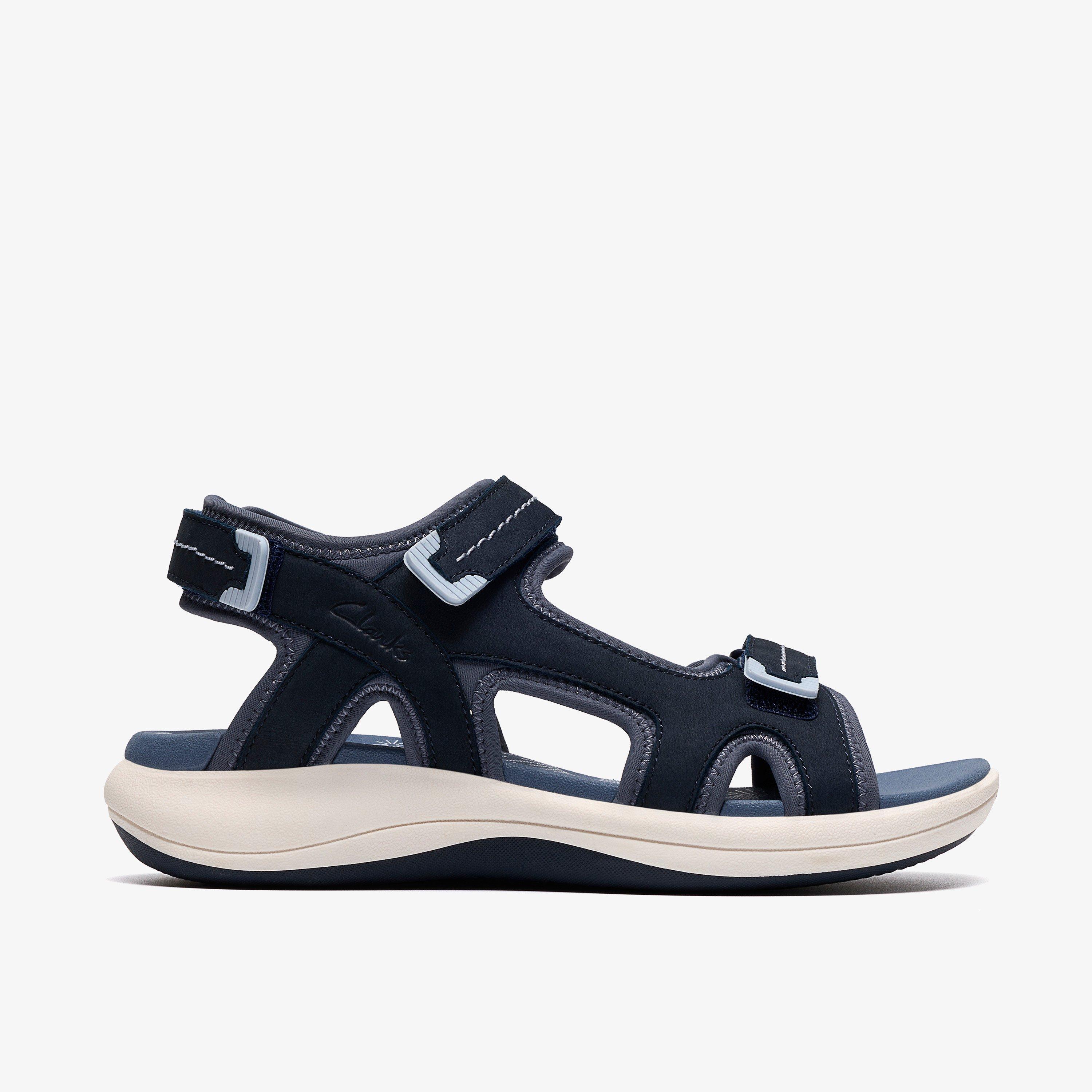 Mira Free Navy Nubuck Flat Sandals, view 1 of 6