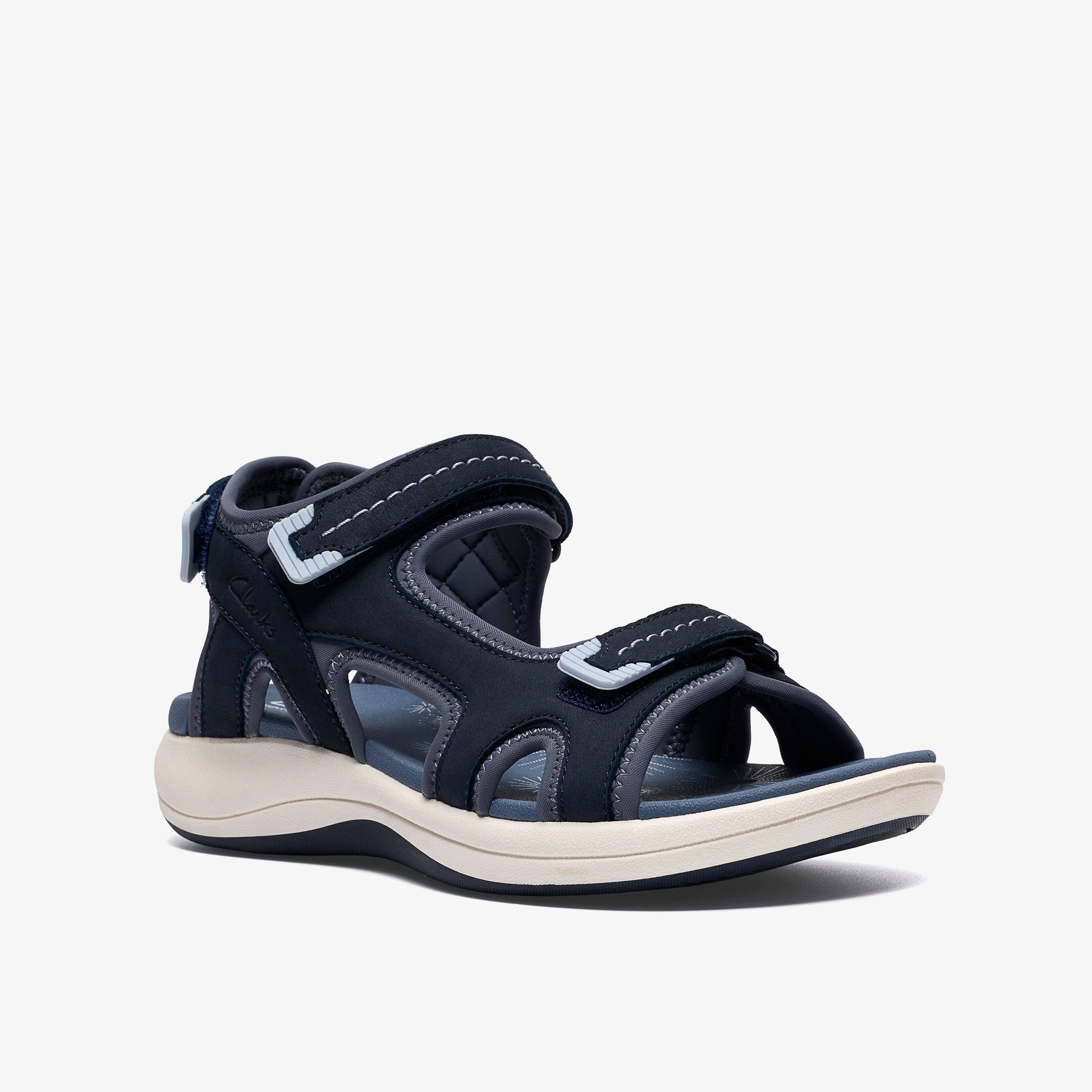 Mira Free Navy Nubuck Flat Sandals, view 4 of 6