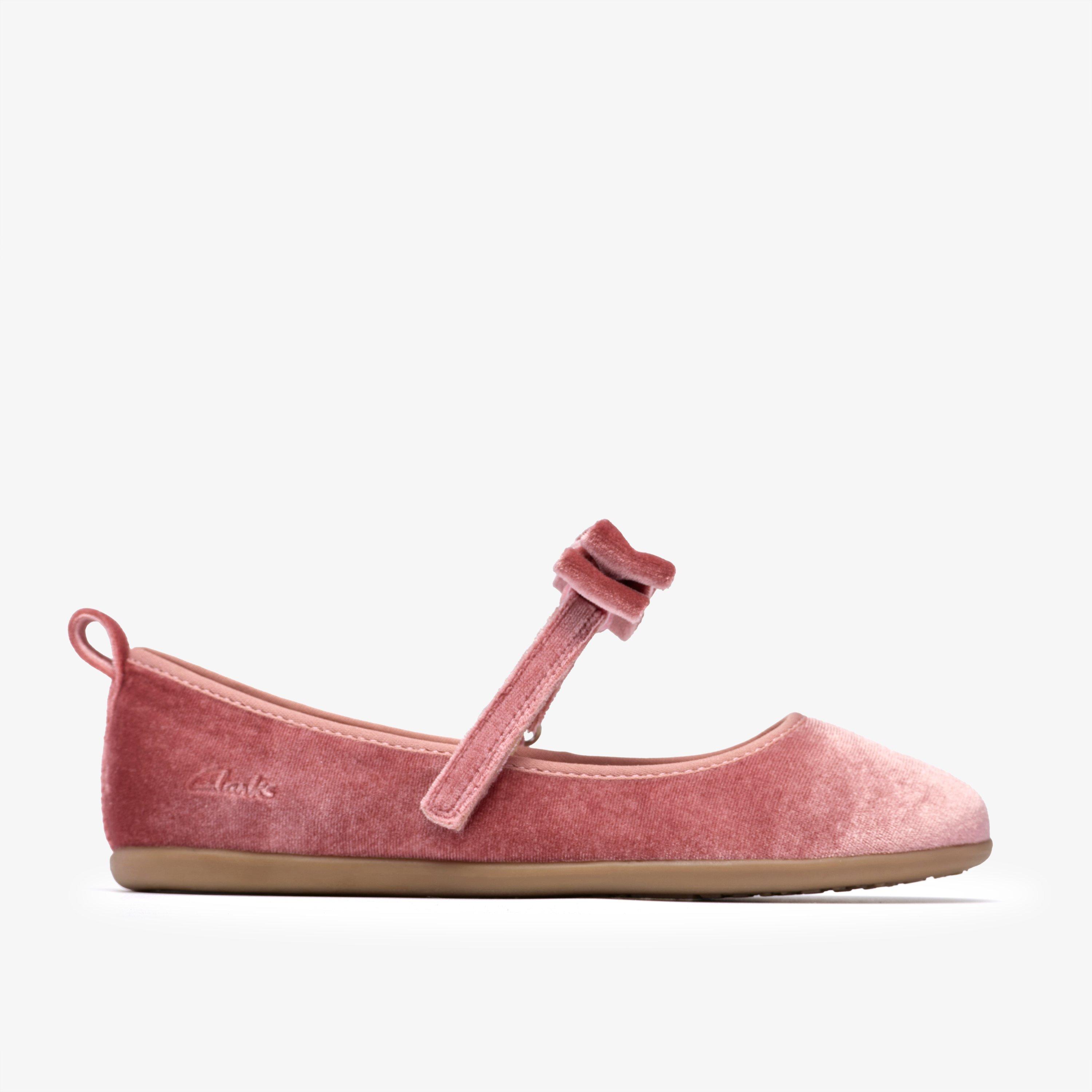 Charm Bow Kid Dusty Pink Pumps Bar Shoes Slip Ons Ballet Pumps, view 1 of 6