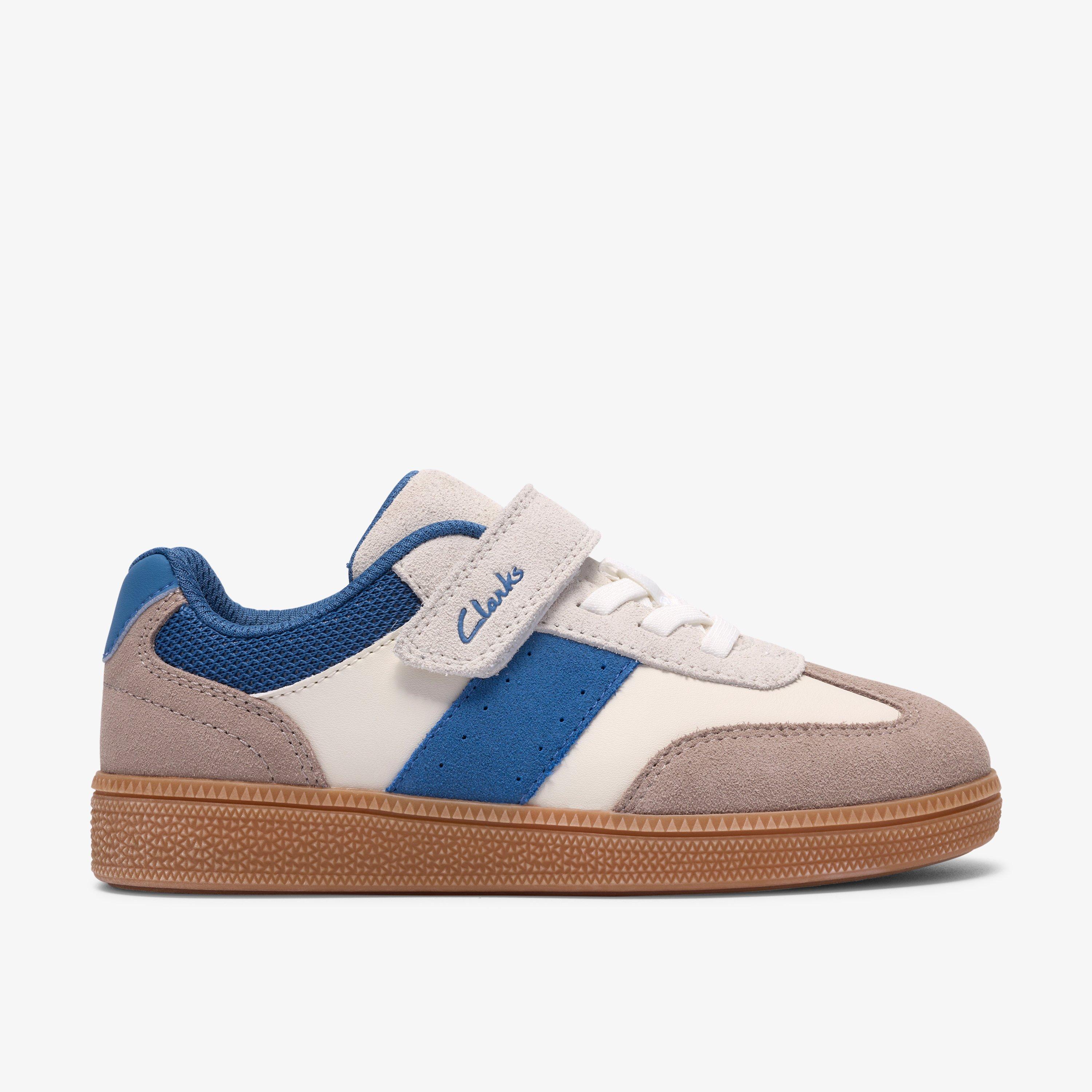 Cypress Step Kid White/Blue Trainers Lace Up, view 1 of 6