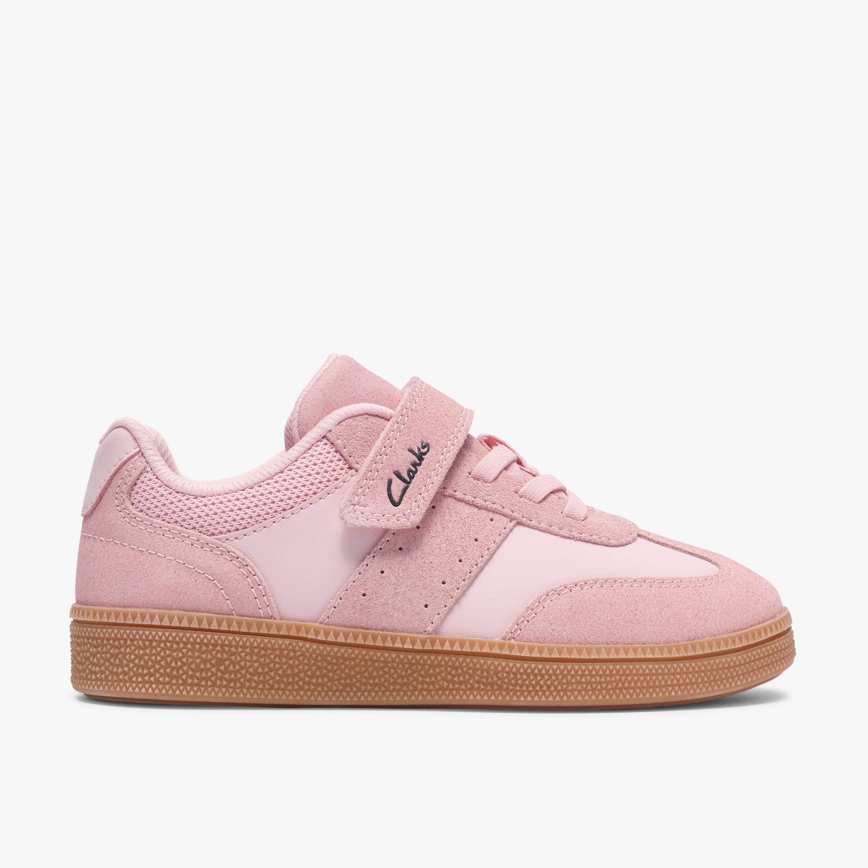 Clarks Unisex Kids Scape Spirit Casual Trainers – Hook & Loop – Leather Upper – New In Box