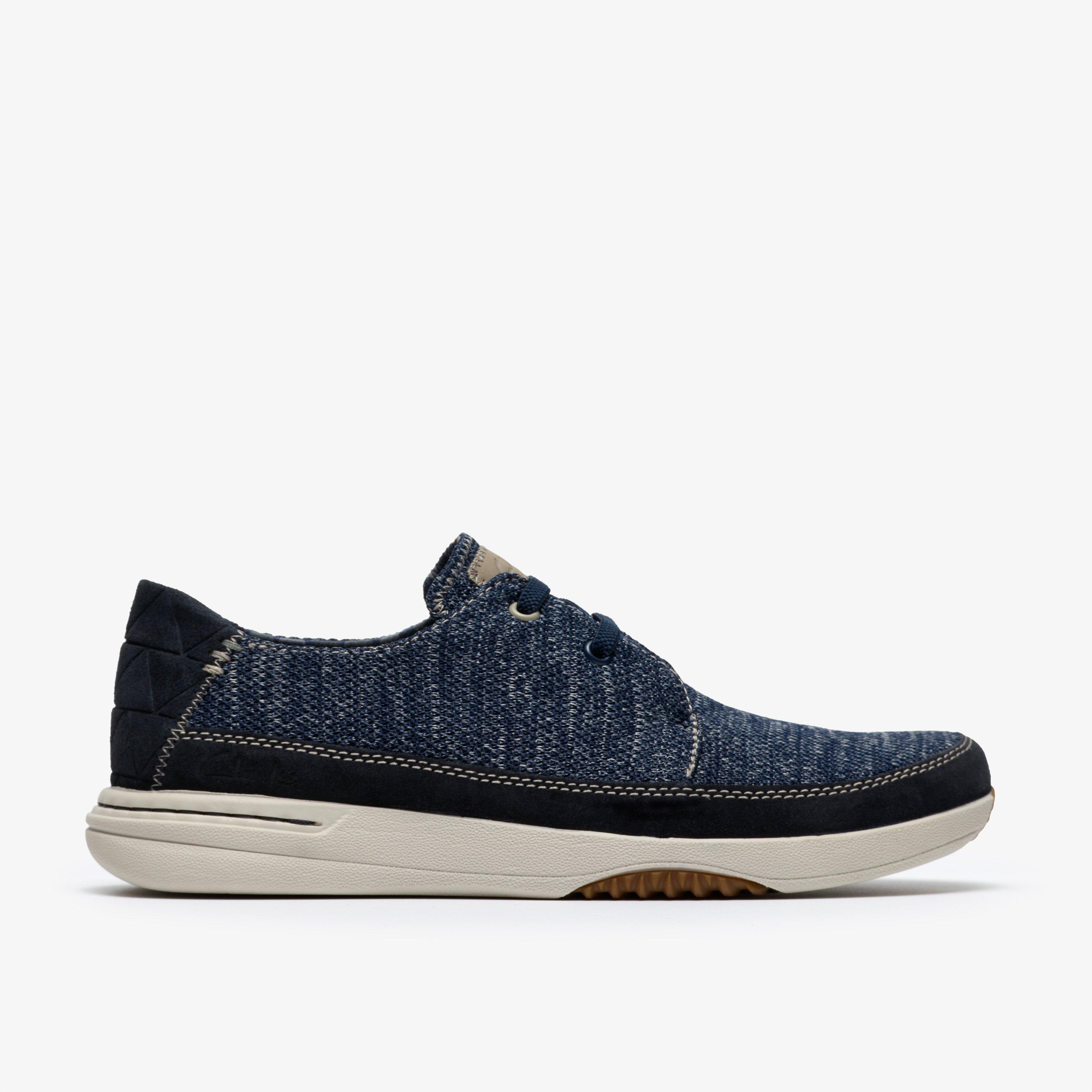 Easeway Lace Navy Combination Trainers Lace Up, view 1 of 6