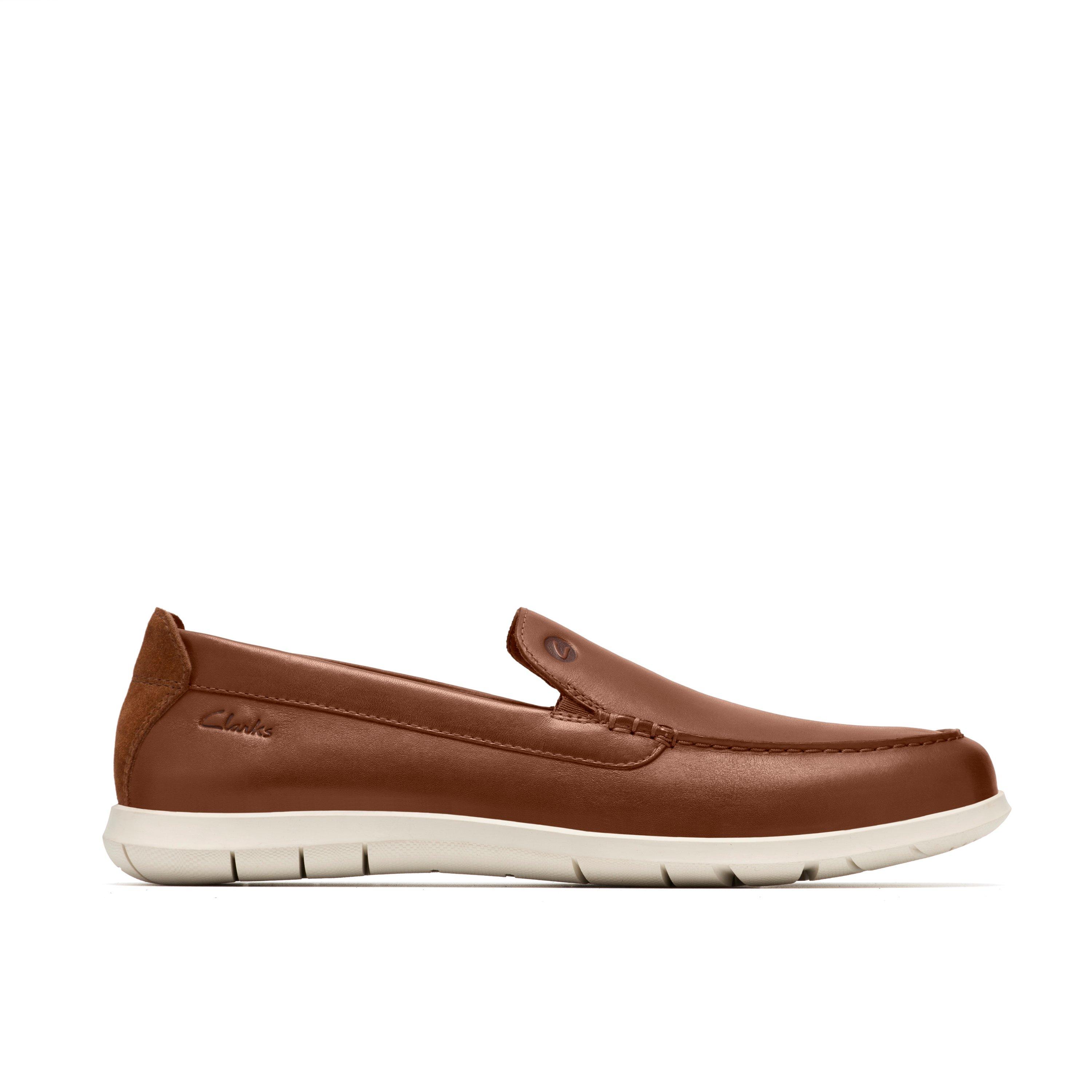 Clarks Men's Brown Leather Flexway Step Loafer Standard Fit