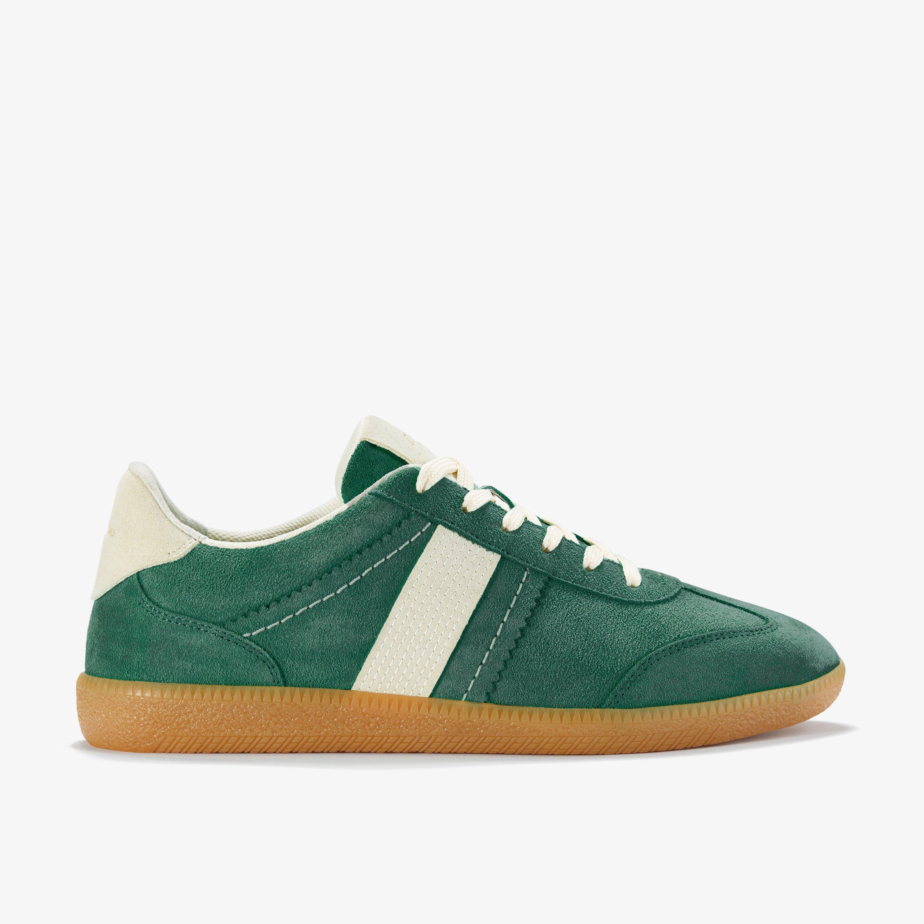 Stara Walk Dark Green Suede Trainers Lace Up, view 1 of 6