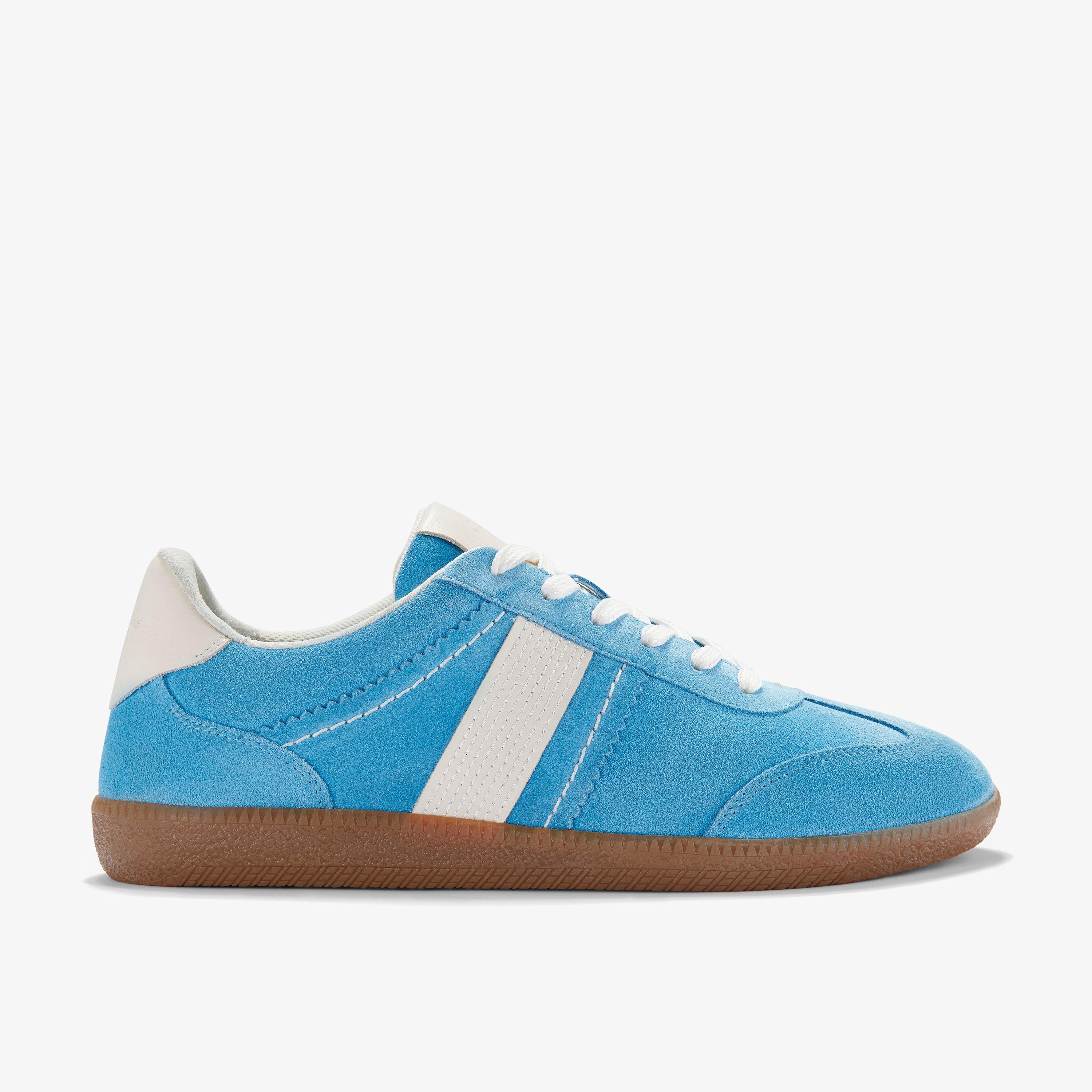 Stara Walk Light Blue Suede Trainers Lace Up, view 1 of 6