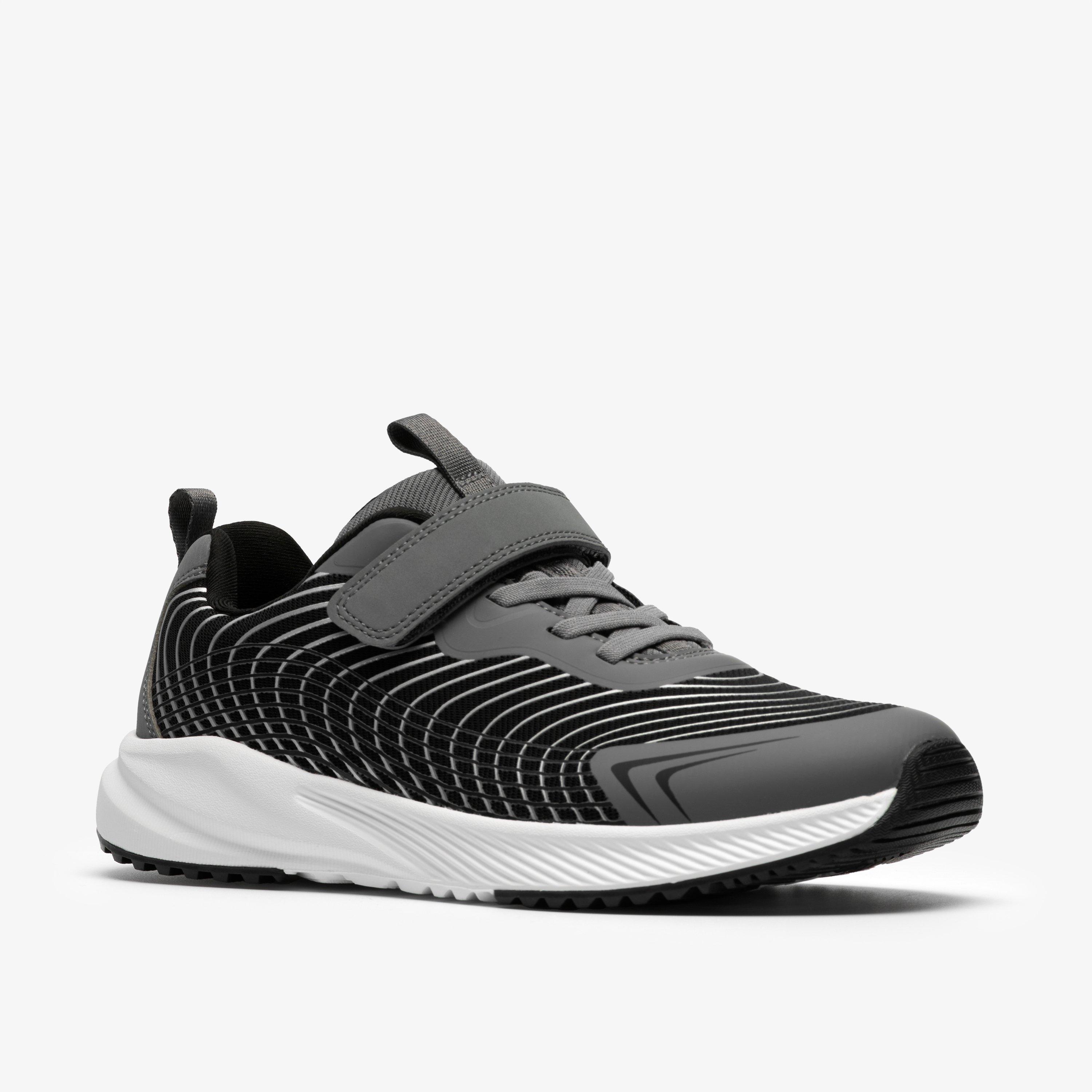 Deyes Dash Youth Black/Grey Trainers, view 4 of 6