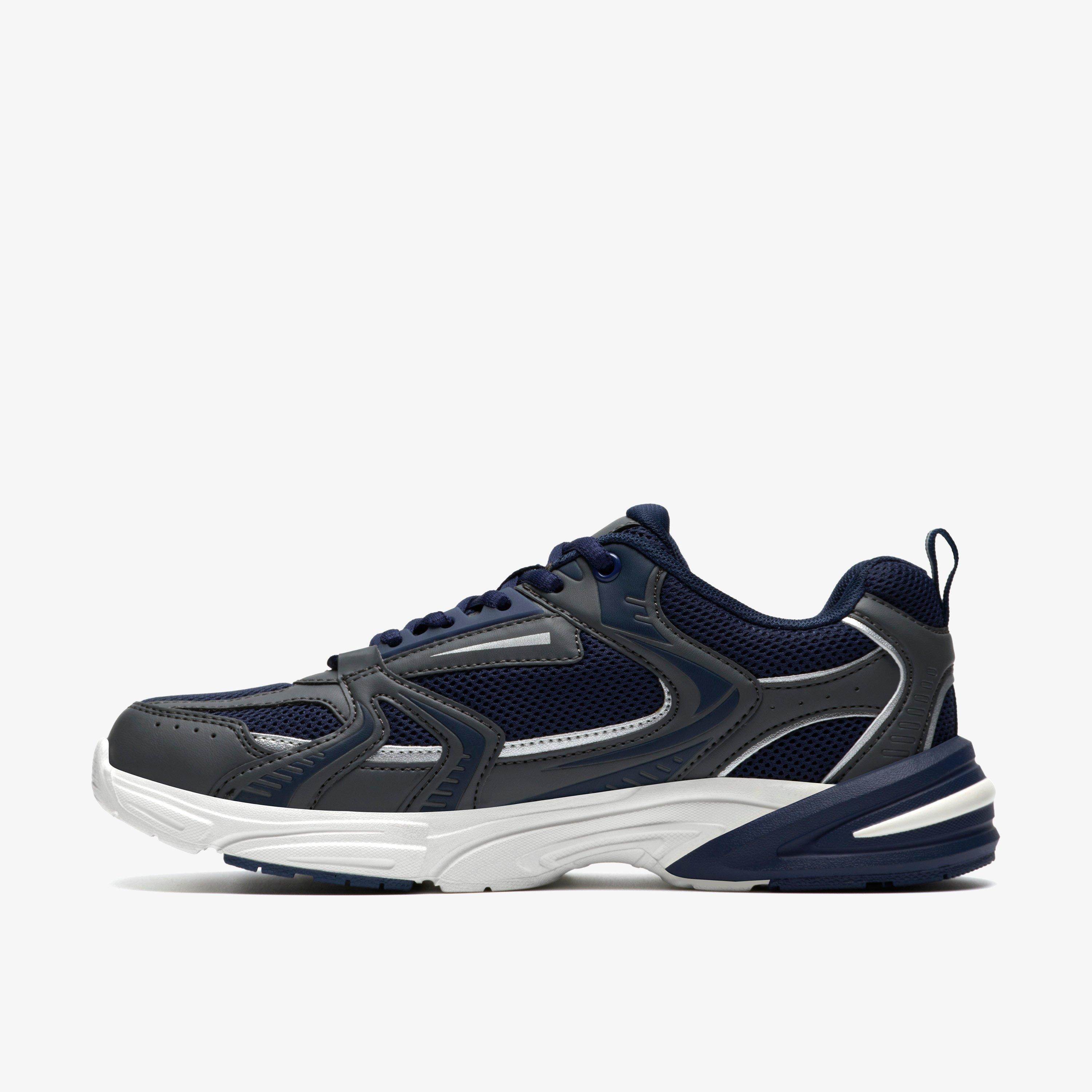 Crafton Move Older Navy Combination Synthetic Trainers, view 2 of 6