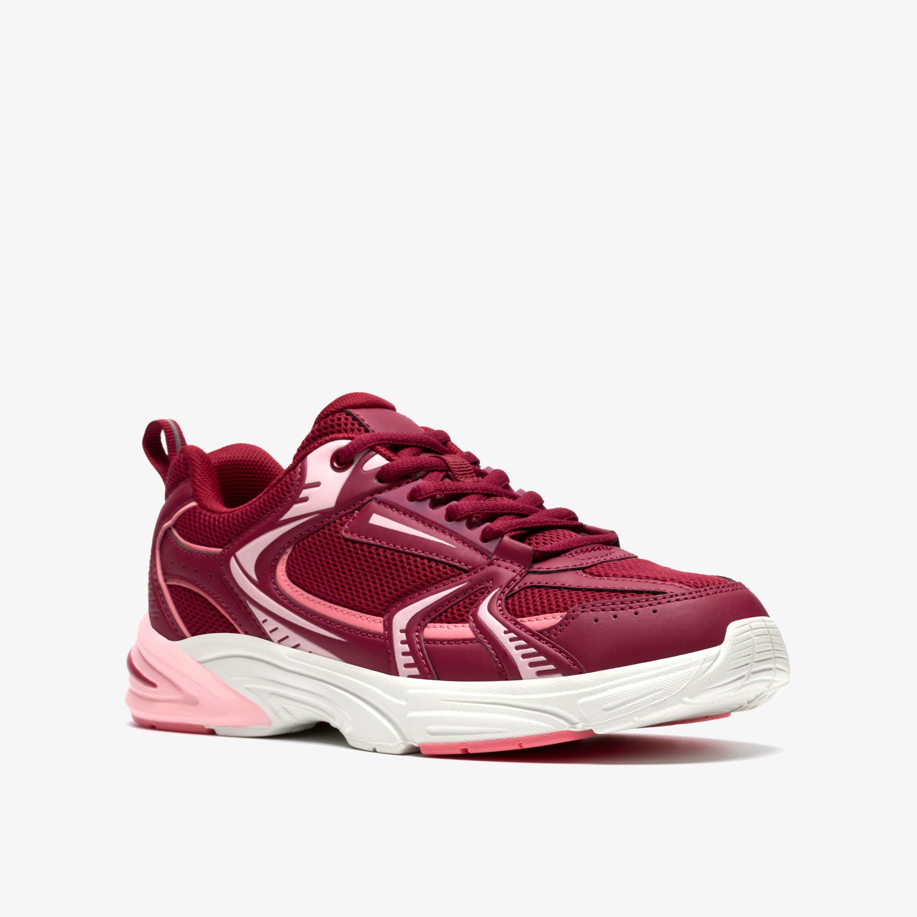Crafton Move Older Pink Combination Synthetic Trainers, view 4 of 6