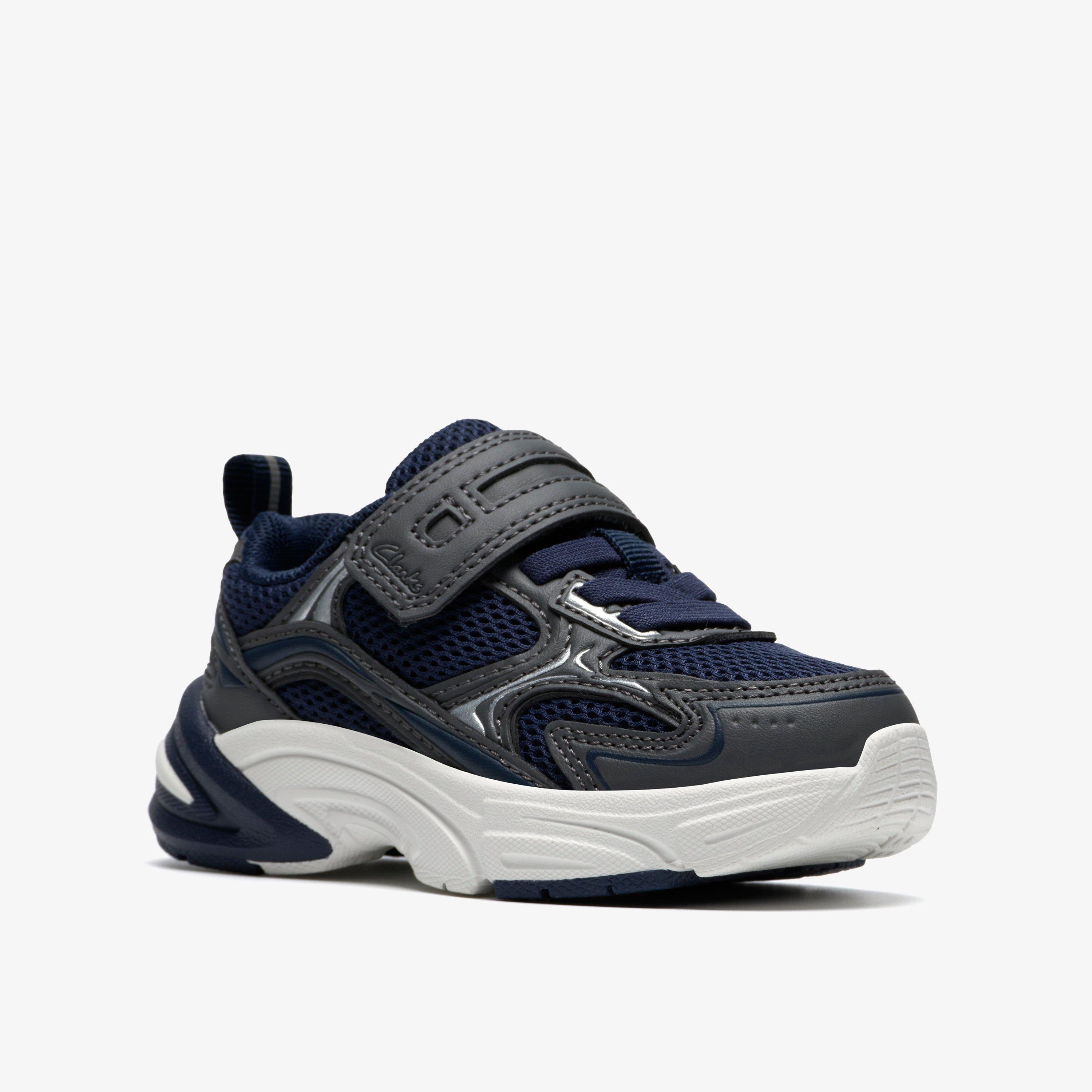 Crafton Move Toddler Navy Combination Synthetic Trainers, view 4 of 6