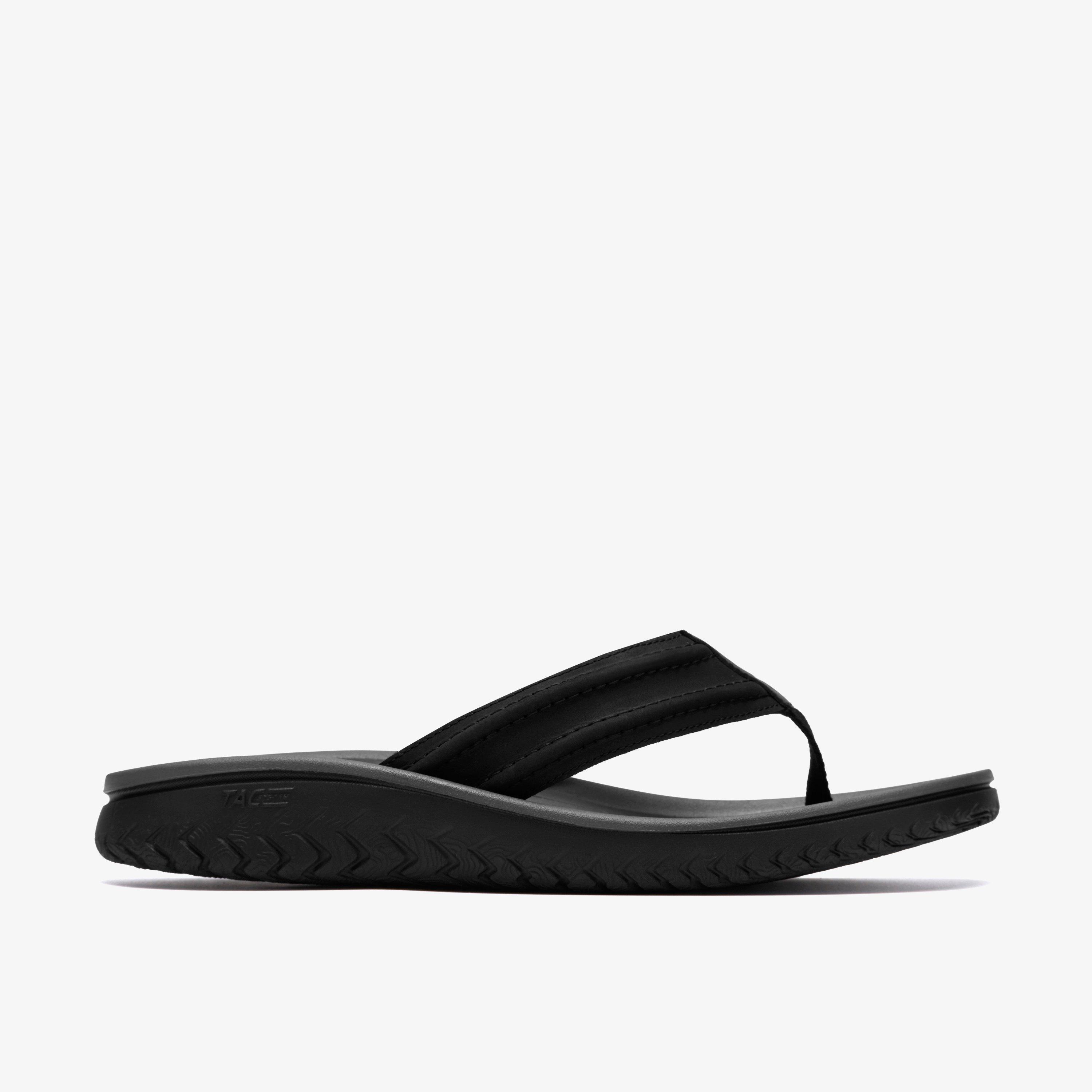 Wesley Surf Black Leather Flip Flop, view 1 of 6