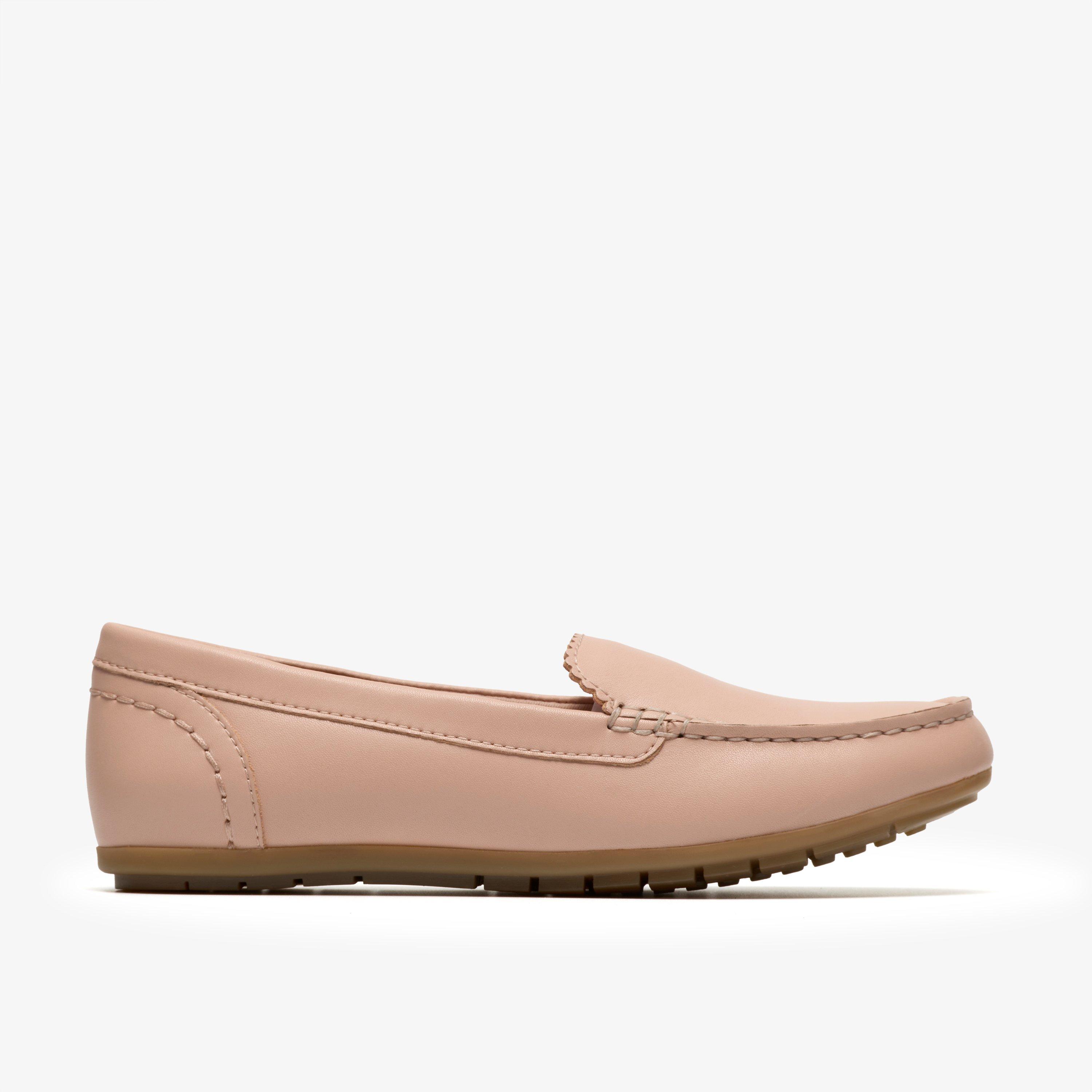 Elliotte Step Pink Leather Moccasins Loafers Slip Ons, view 1 of 6