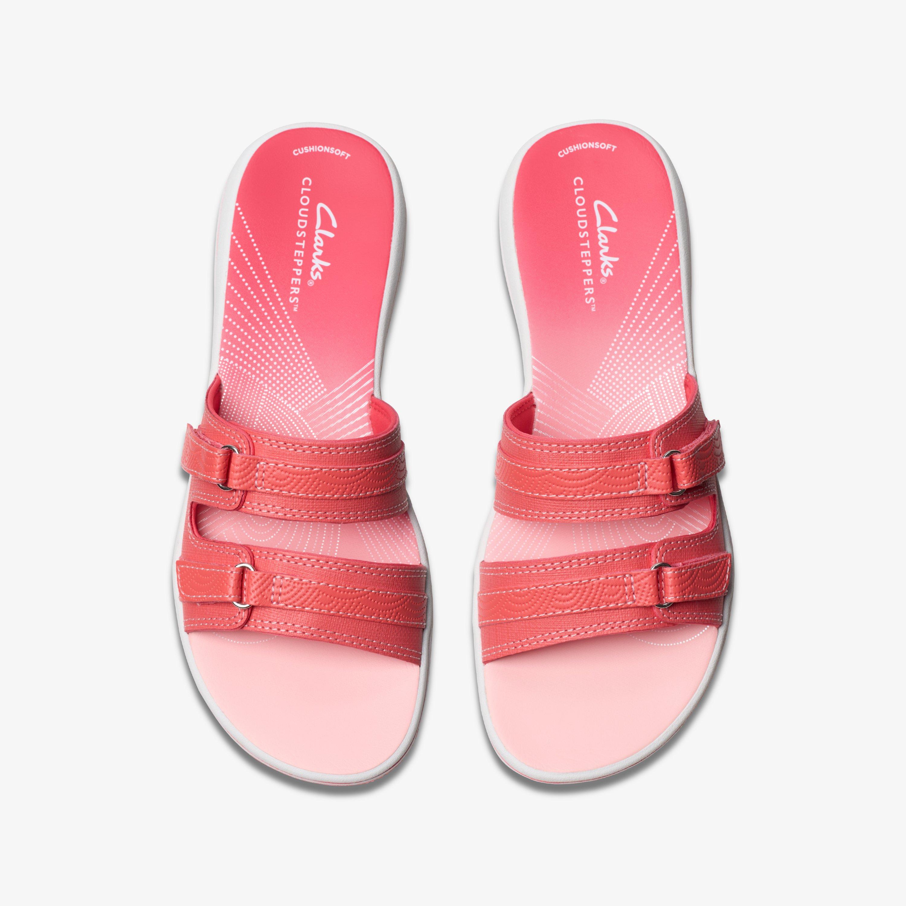 Brinkley Piper Bright Coral Ombre Flat Sandals Slip Ons Sliders, view 6 of 6