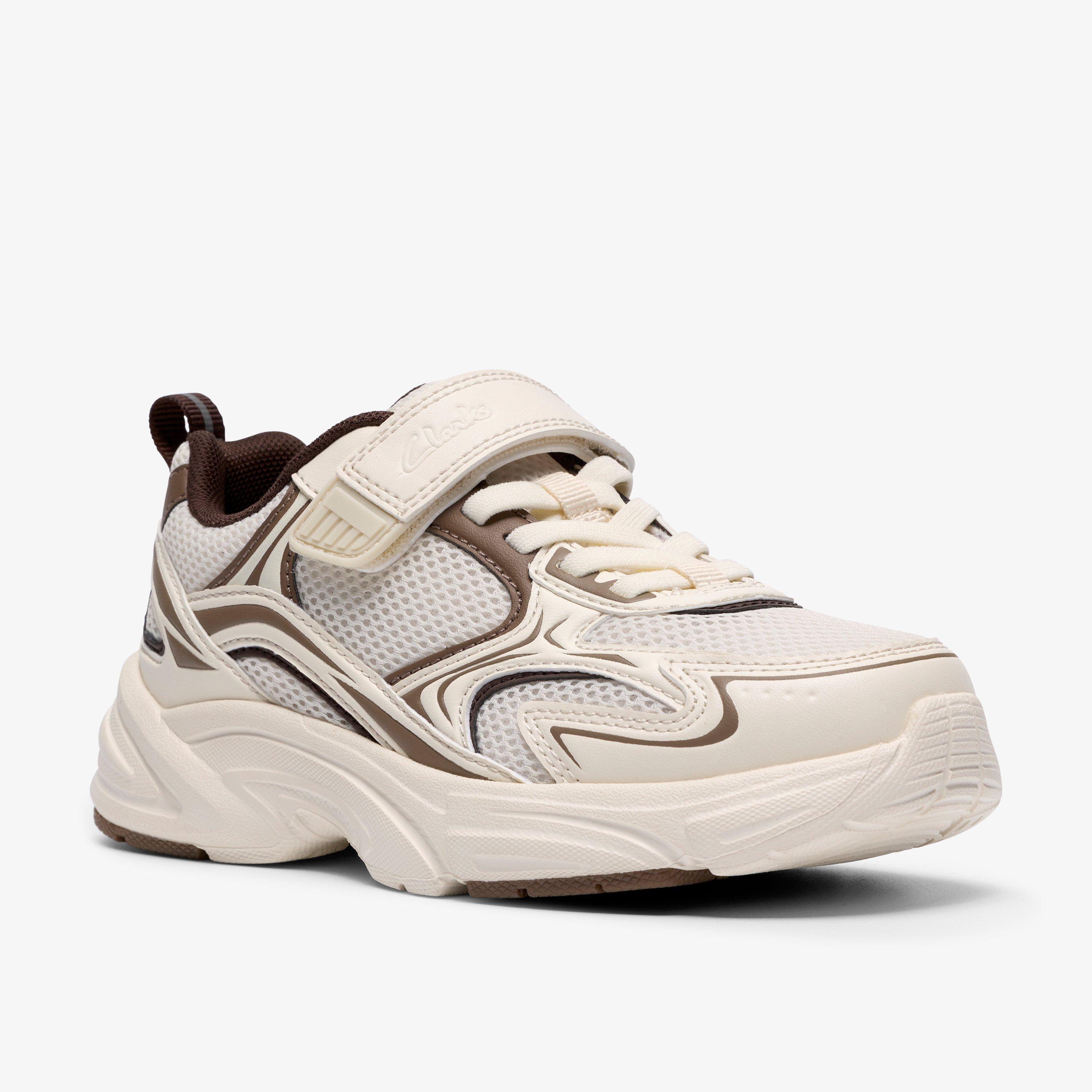Crafton Park Kid Off White Combination Trainers, view 4 of 6