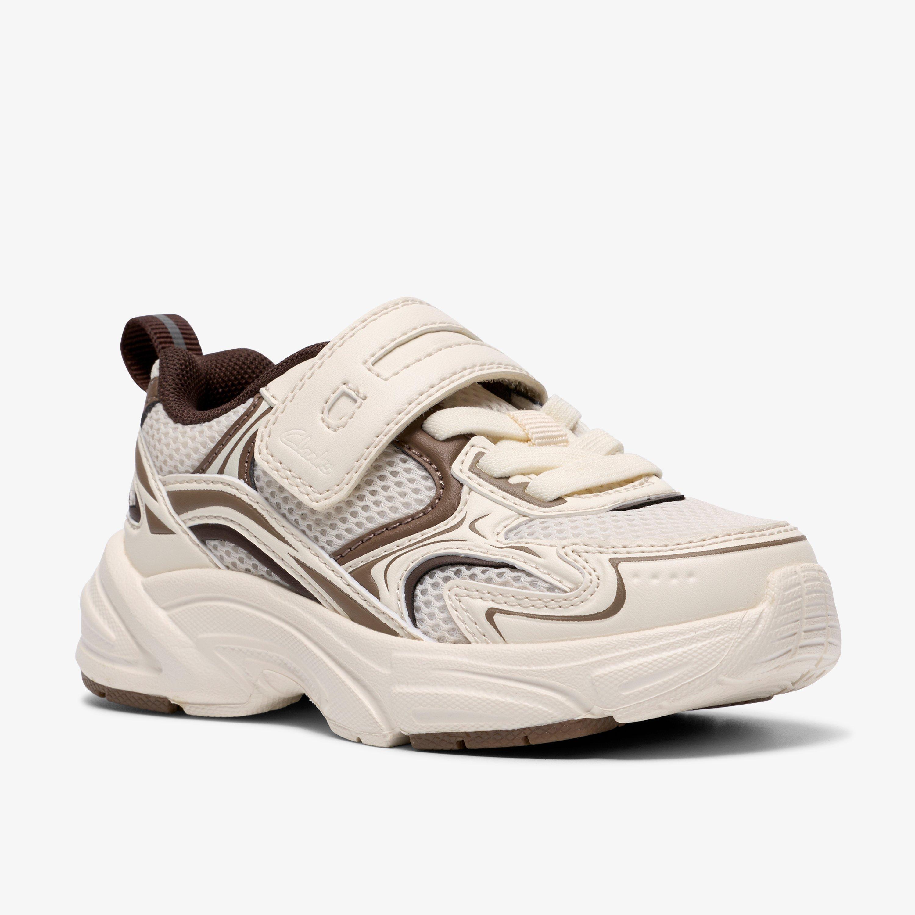 Crafton Park Toddler Off White Combination Trainers, view 4 of 6