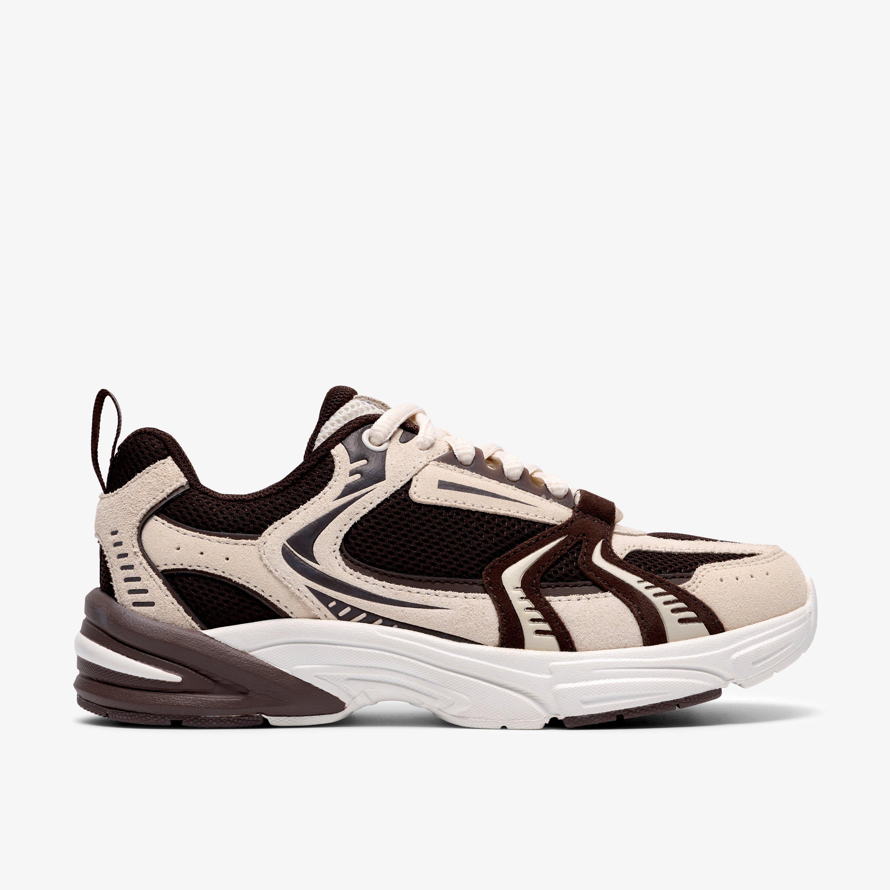 Crafton Vibe Older Brown Combination Trainers Lace Up, view 1 of 6