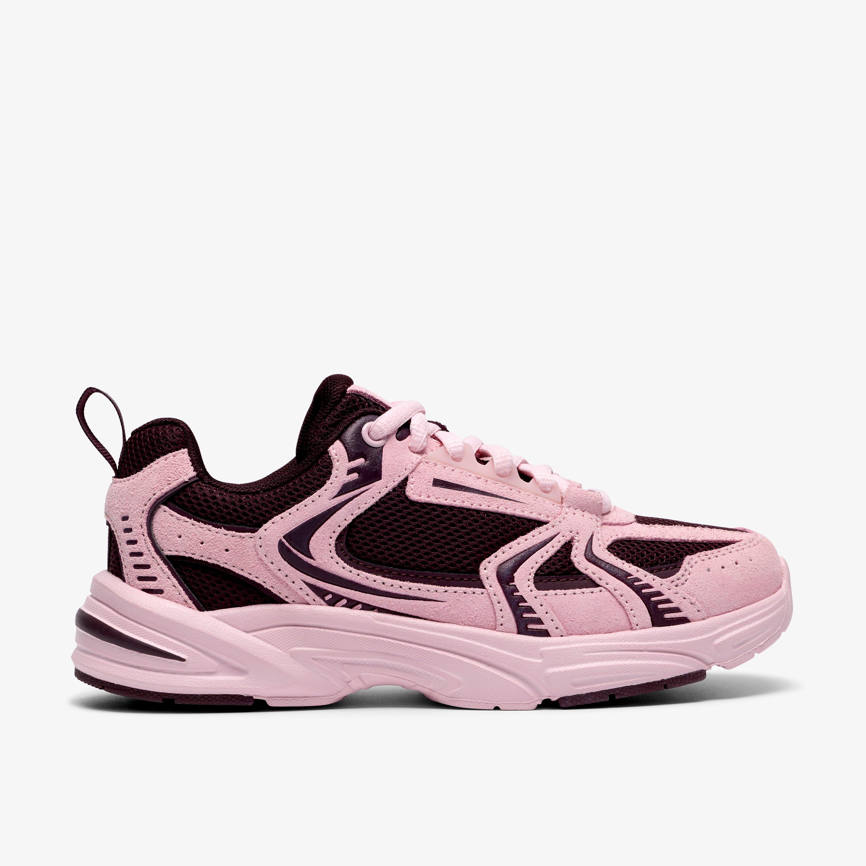 Crafton Vibe Older Burgundy Combination Trainers Lace Up, view 1 of 6