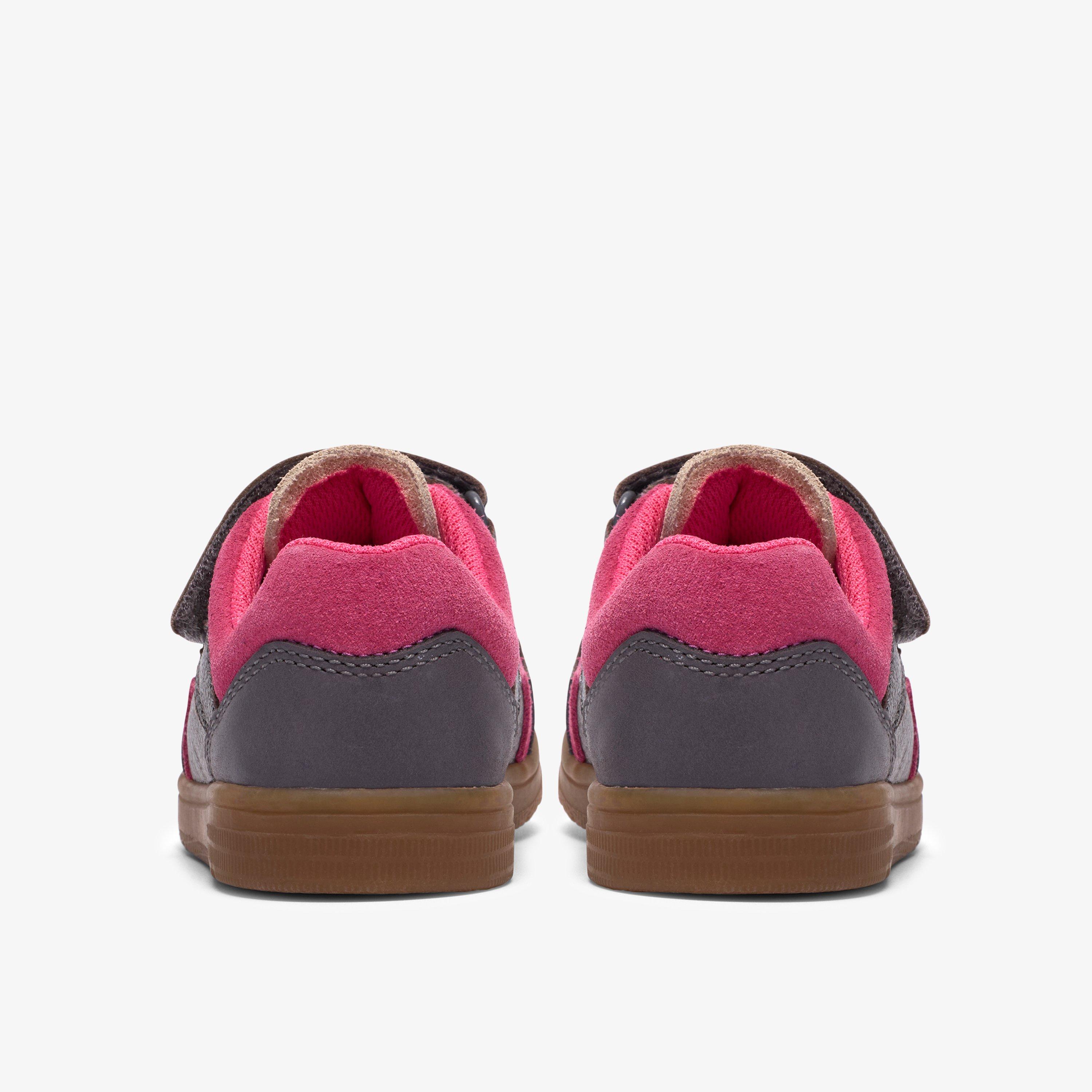 Disco Vibe Toddler Pewter Leather Trainers, view 5 of 6