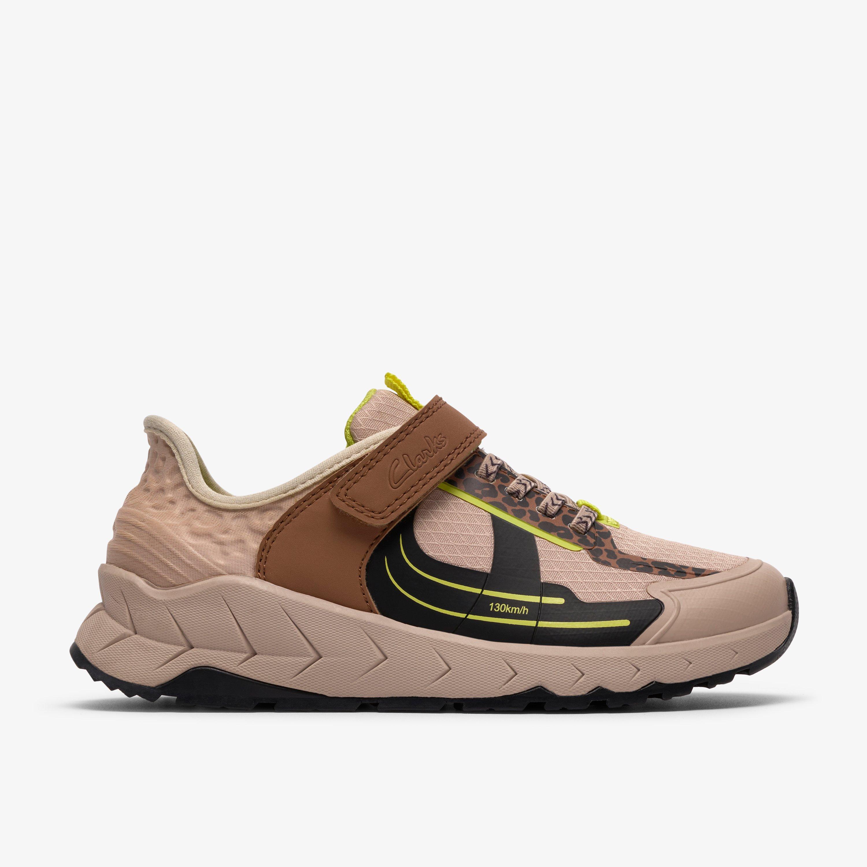 Selva Lane Kid Beige Combination Trainers Riptape, view 1 of 6