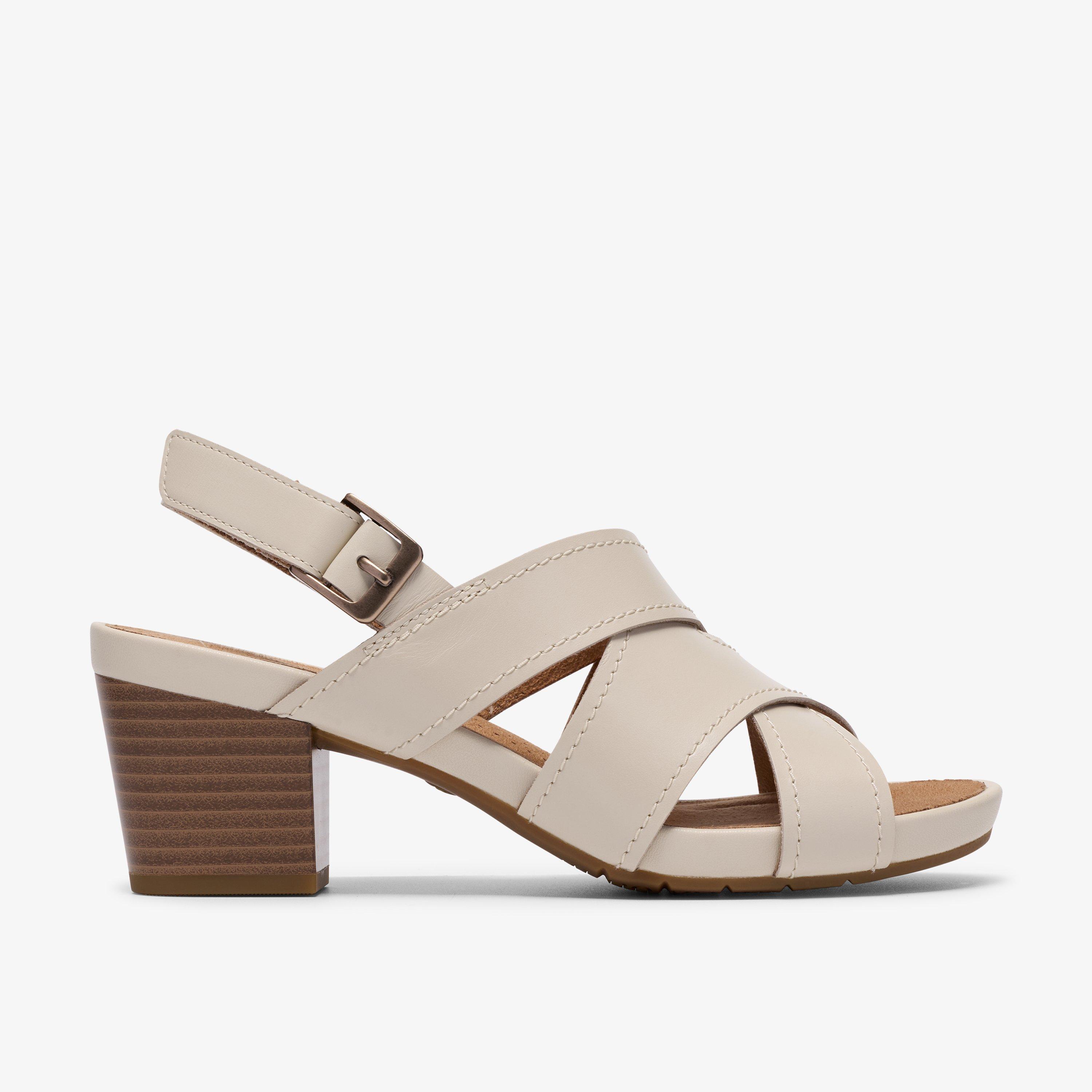 Kymber Shine Cream Leather Heeled Sandals, view 1 of 6