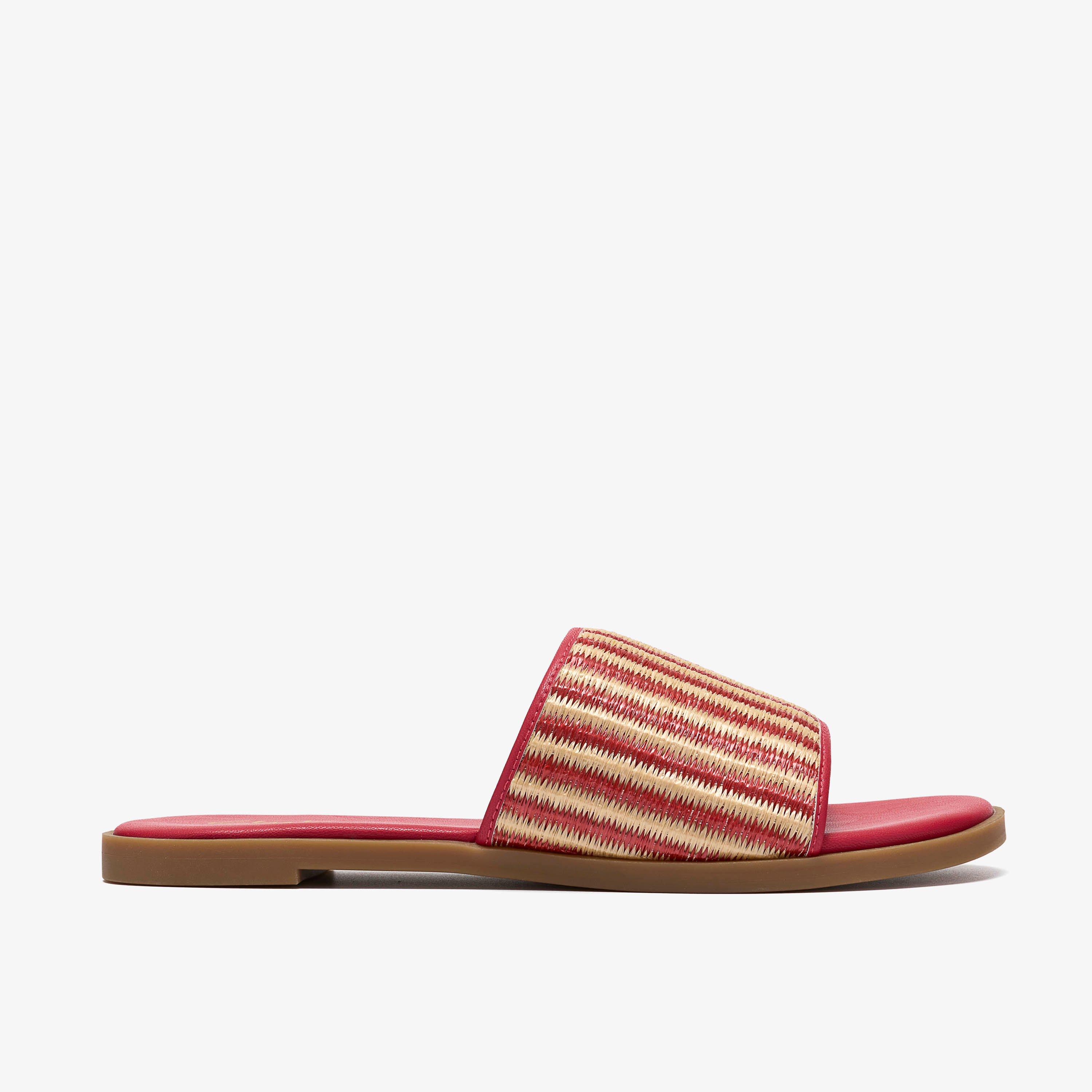 Erisia Strap Pink Interest Flat Sandals Sliders, view 1 of 6