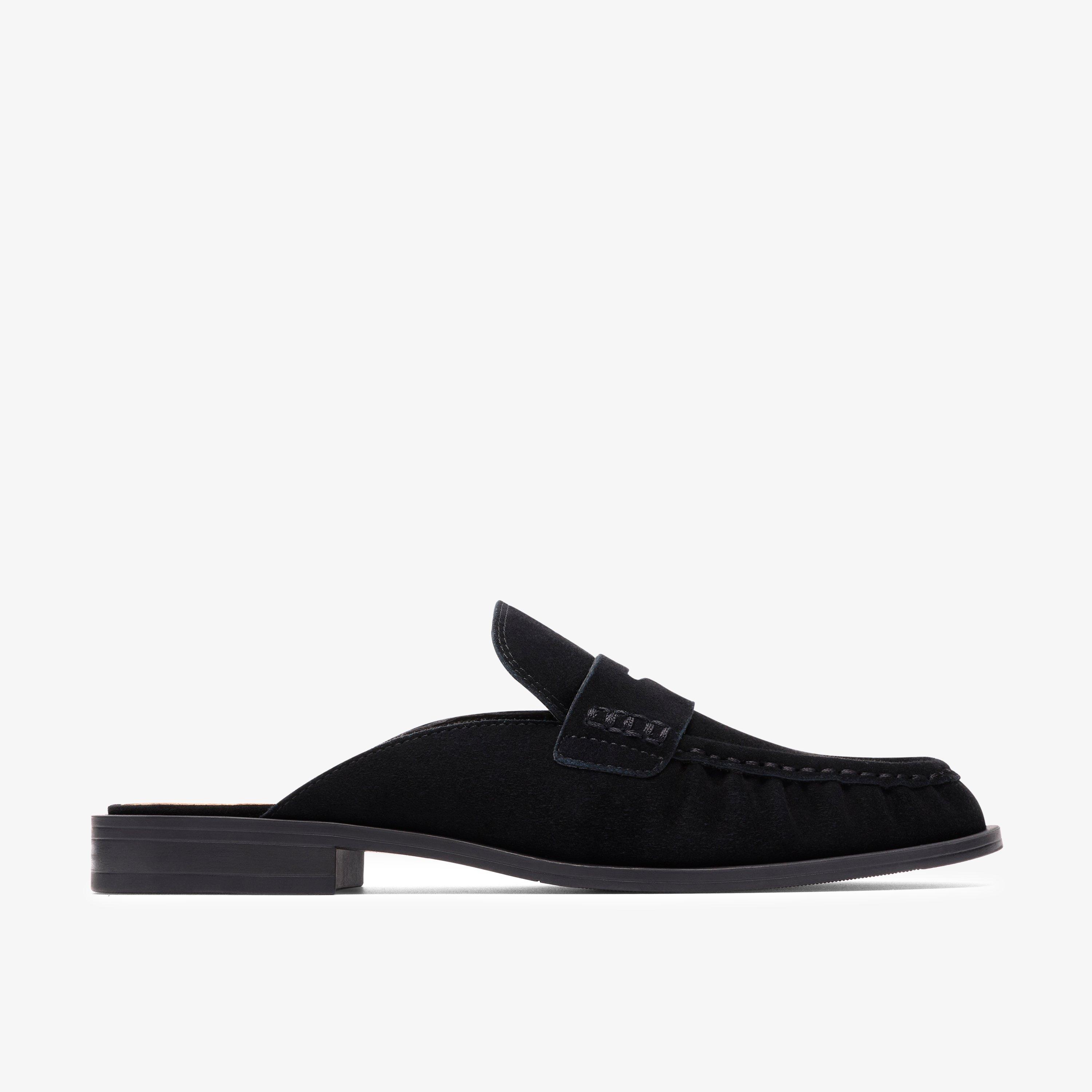 Alixea Mule Black Suede Mules Slip Ons, view 1 of 6