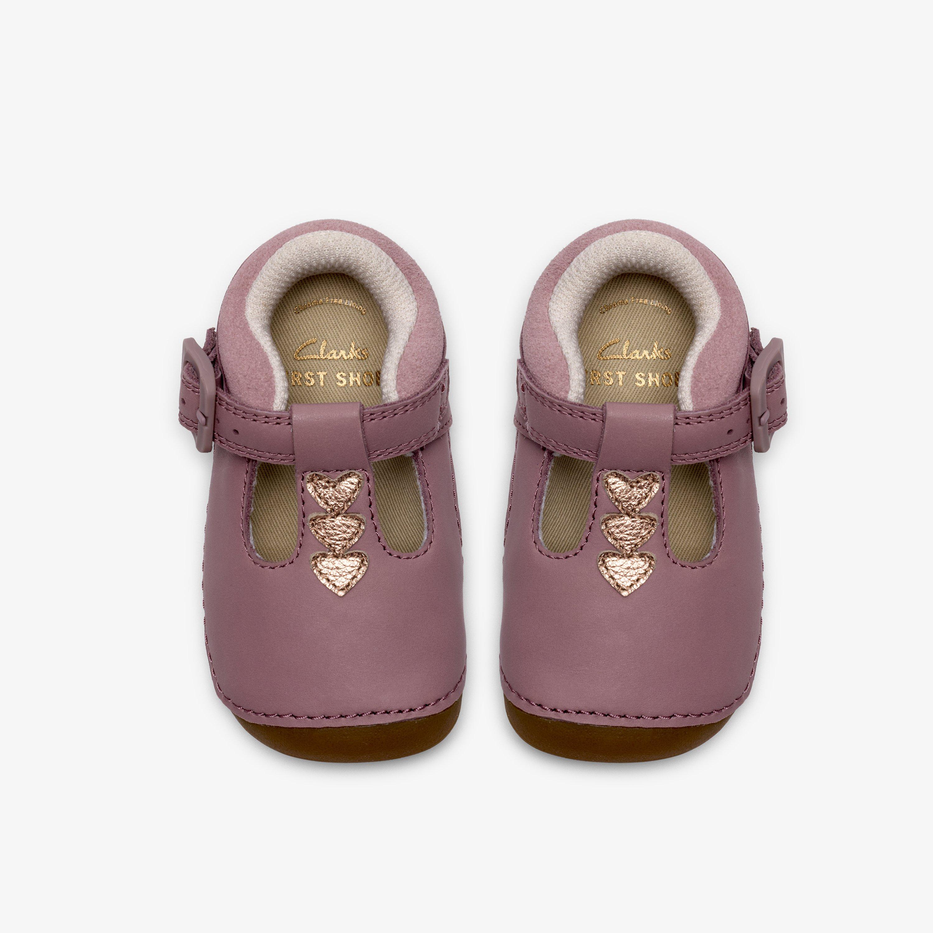 Tiny Hope Toddler Dusty Pink T Bar Shoes Pre Walker Riptape, view 6 of 6