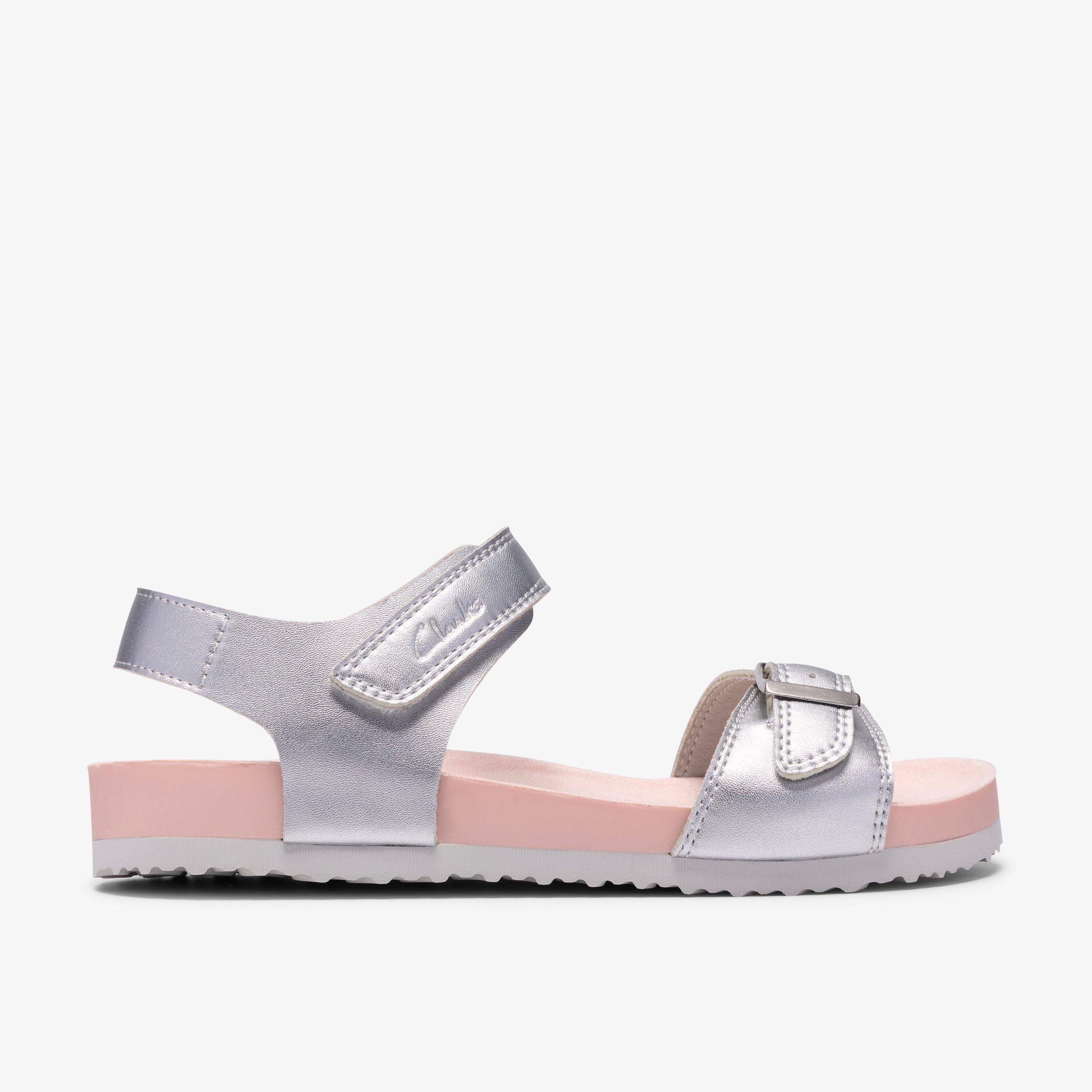 Bali Free Kid Silver Flat Sandals, view 1 of 6