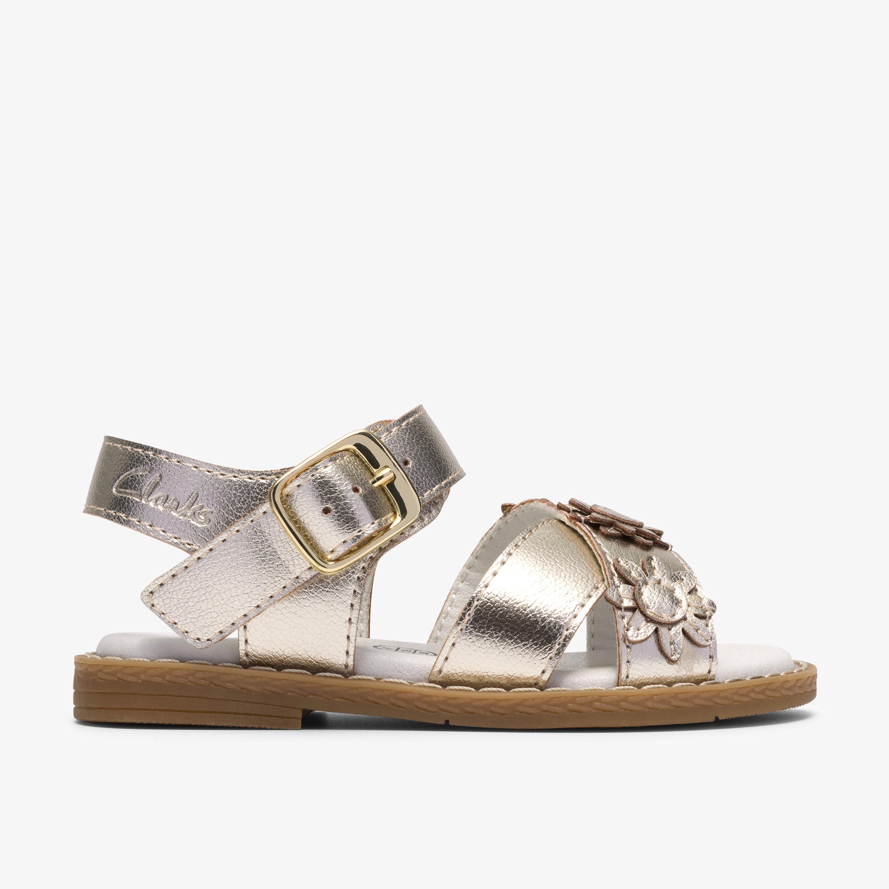 Luana Brill Toddler Champagne Flat Sandals, view 1 of 6
