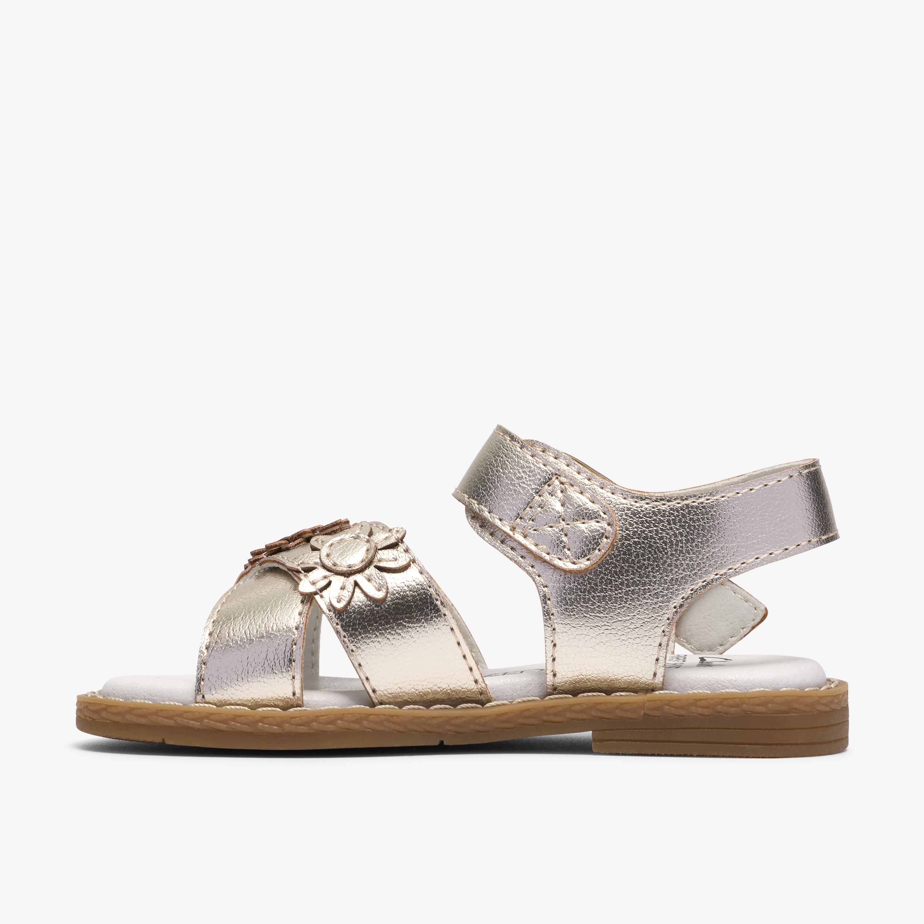 Luana Brill Toddler Champagne Flat Sandals, view 2 of 6