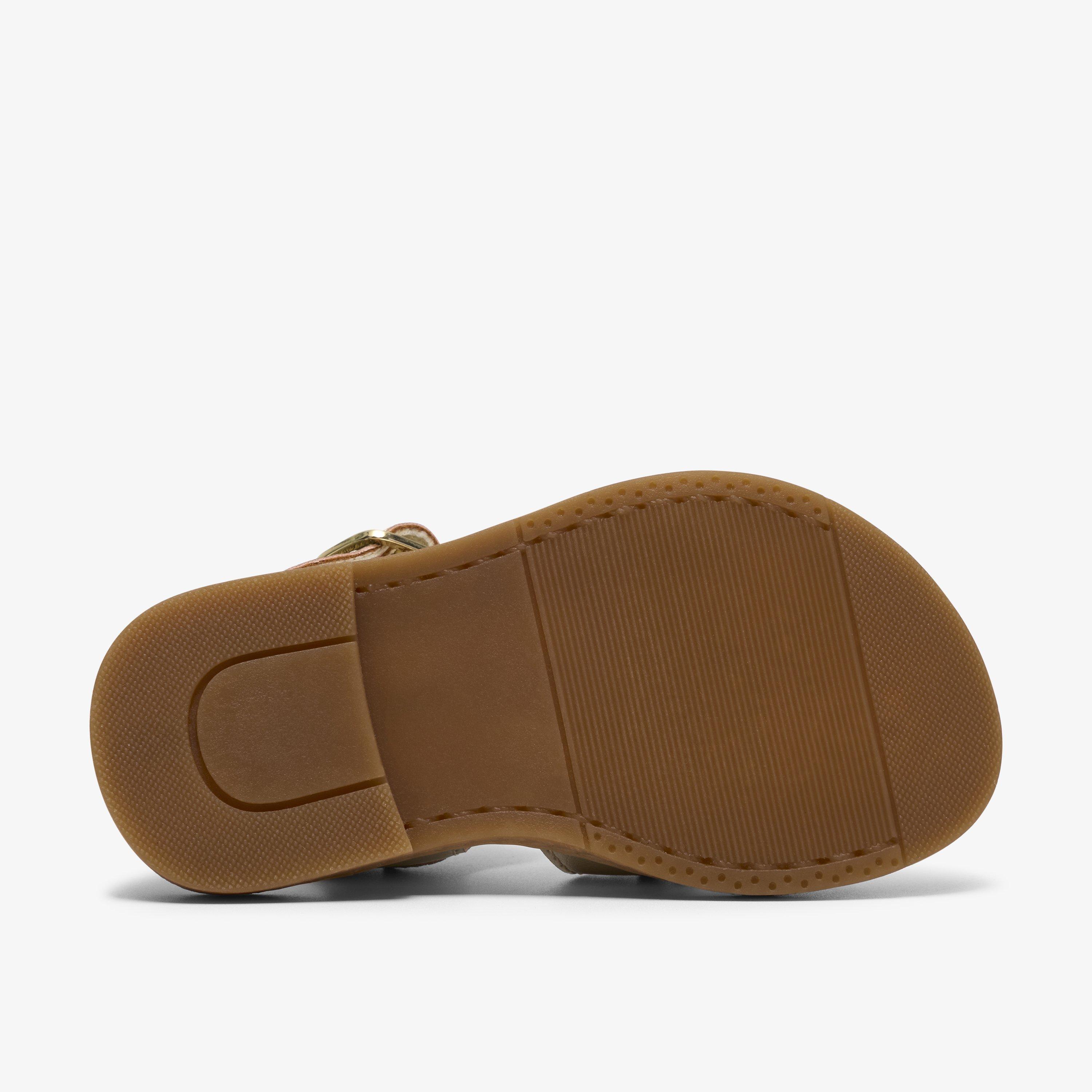 Luana Brill Toddler Champagne Flat Sandals, view 3 of 6