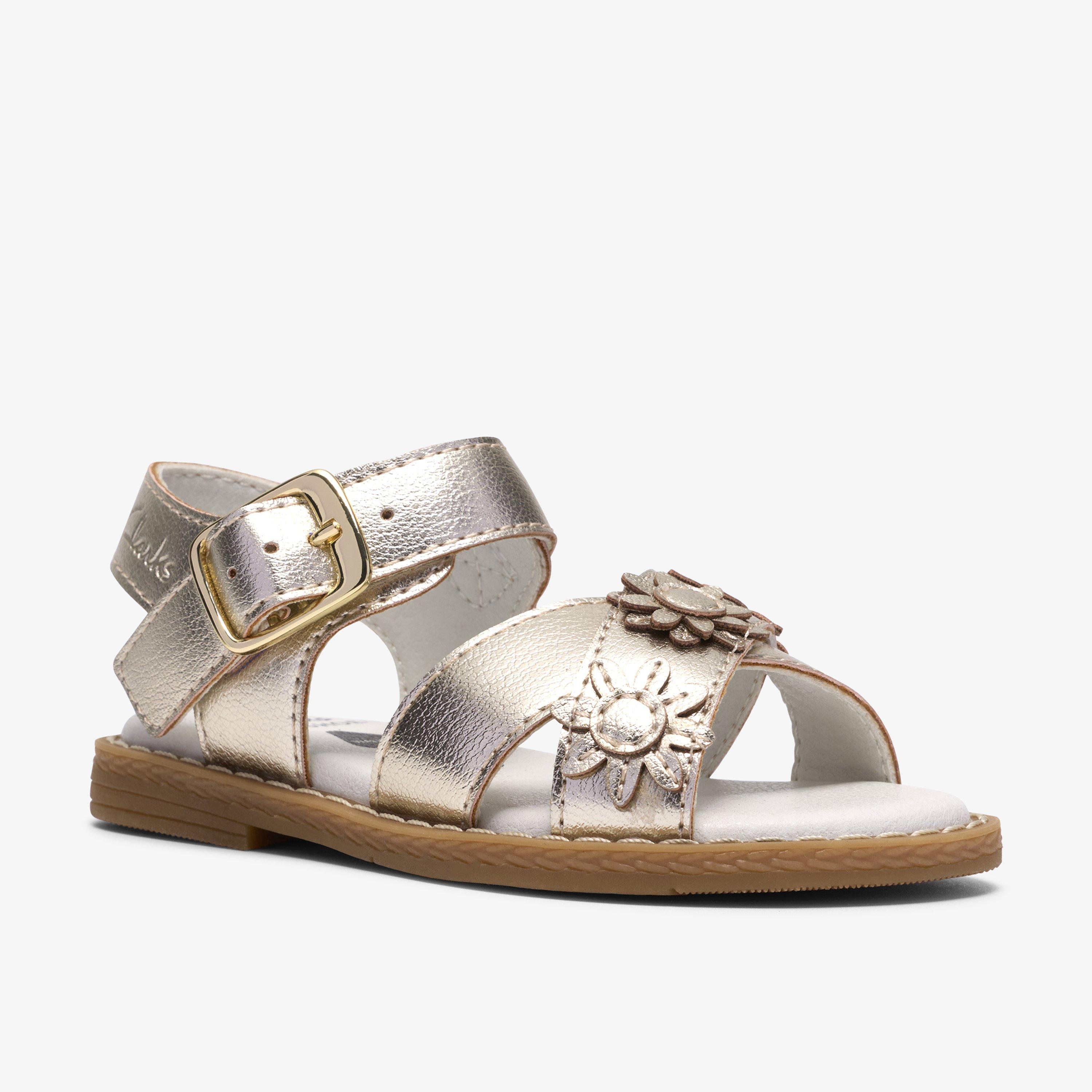 Luana Brill Toddler Champagne Flat Sandals, view 4 of 6