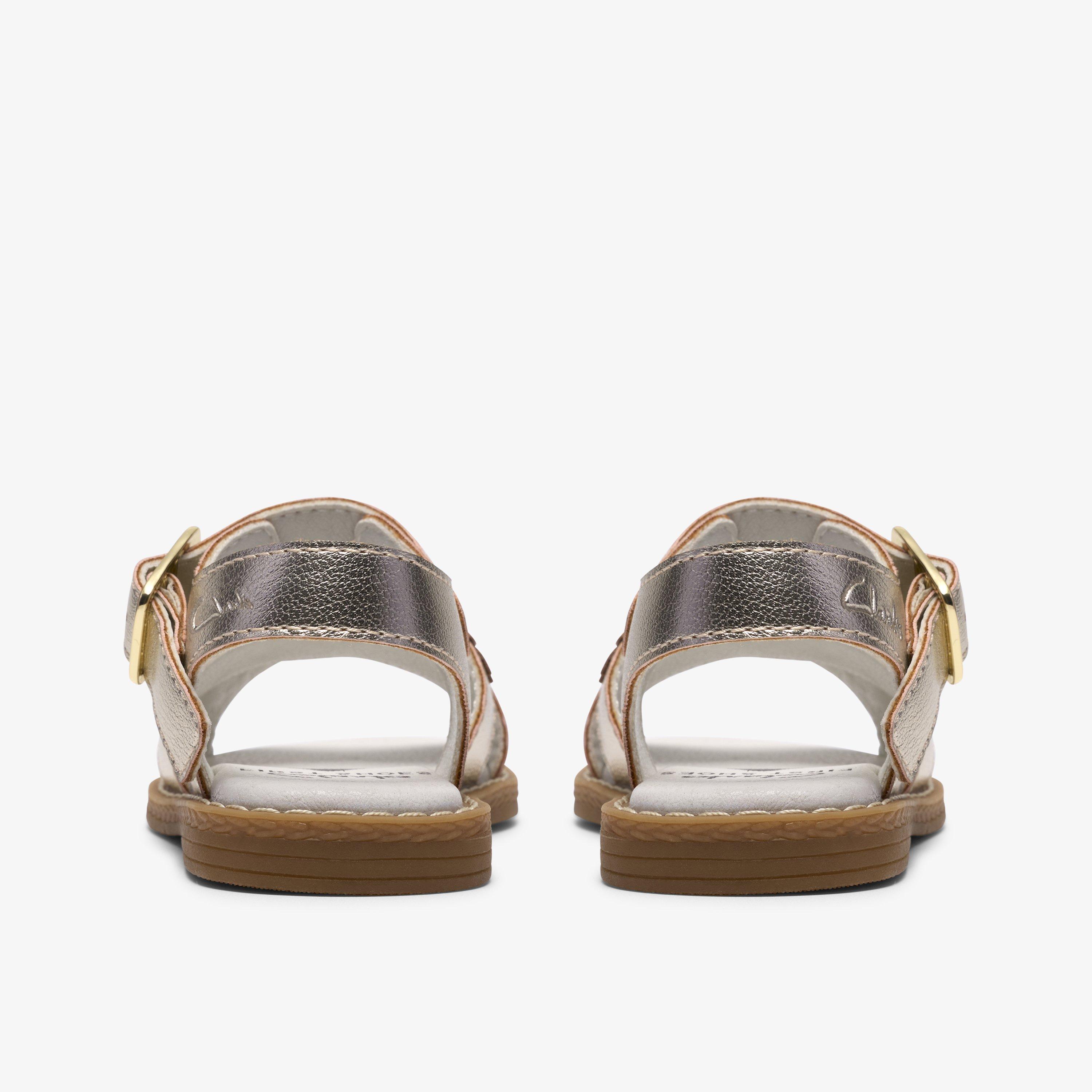 Luana Brill Toddler Champagne Flat Sandals, view 5 of 6